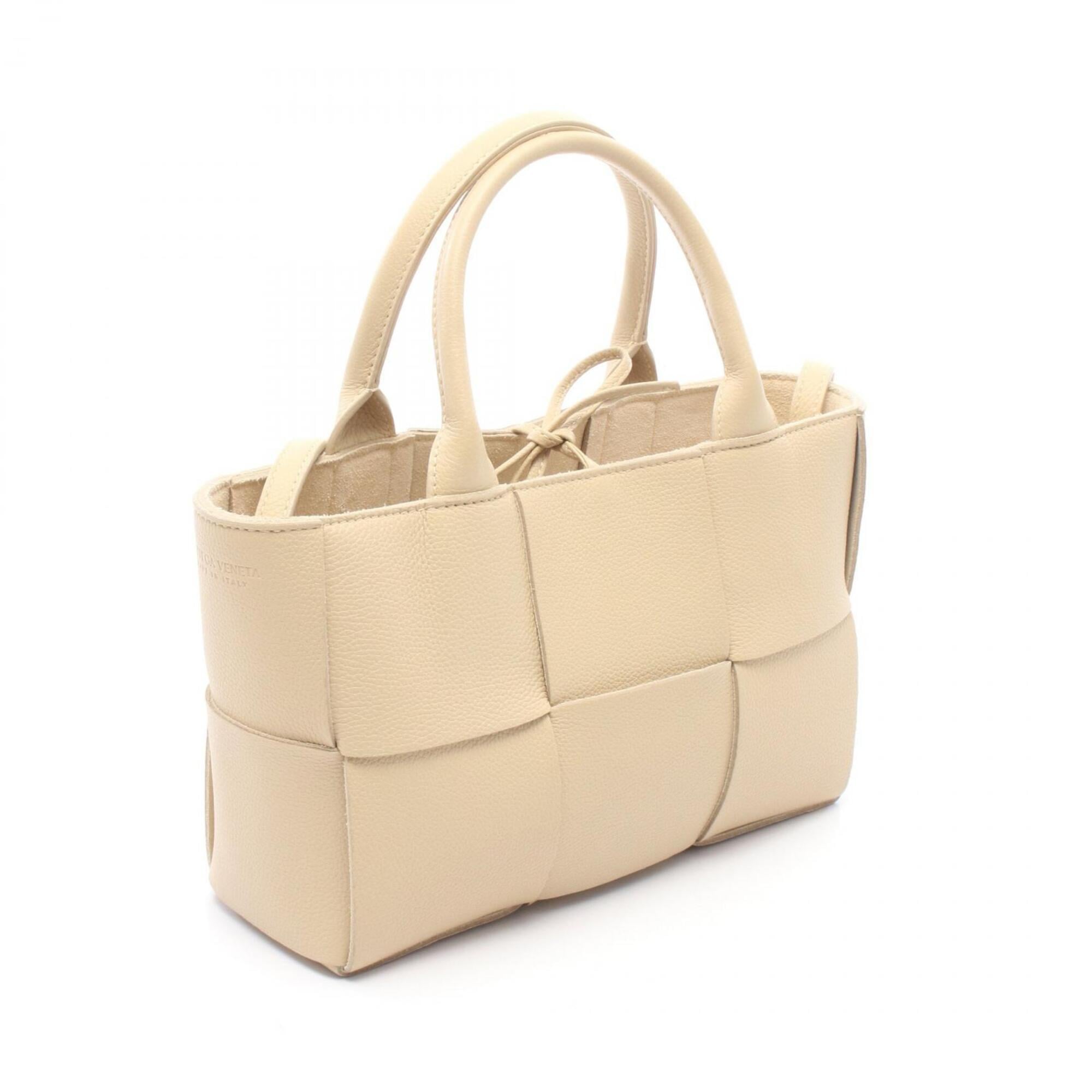 Bottega Veneta Beige Leather Handbag Tote Bag (Pre-Owned)
