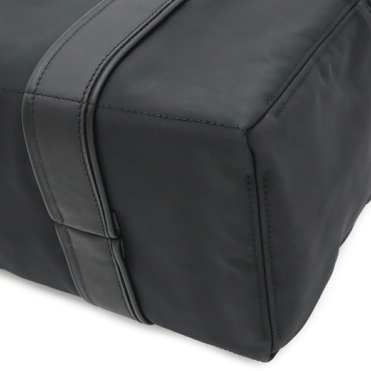Hermes Acapulco Black Nylon Leather Handbag Tote Bag (Pre-Owned)