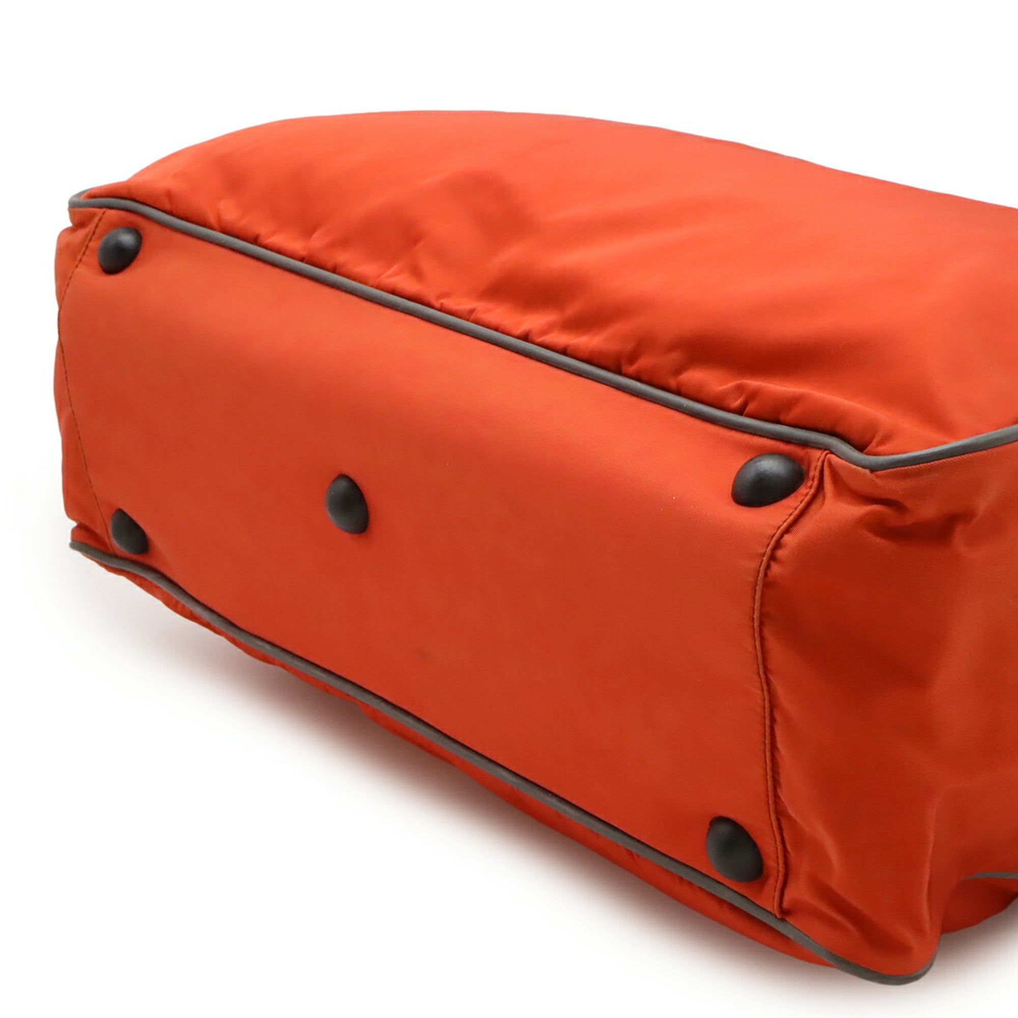 Pradasports Gray Orange Nylon Boston Bag (Pre-Owned)