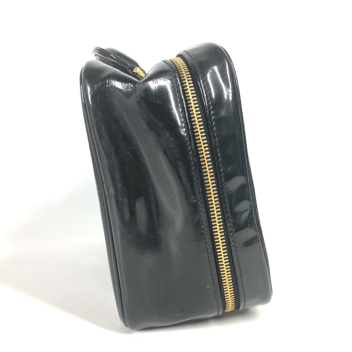 Chanel Black Leather Handbag Vanity Bag (Pre-Owned)