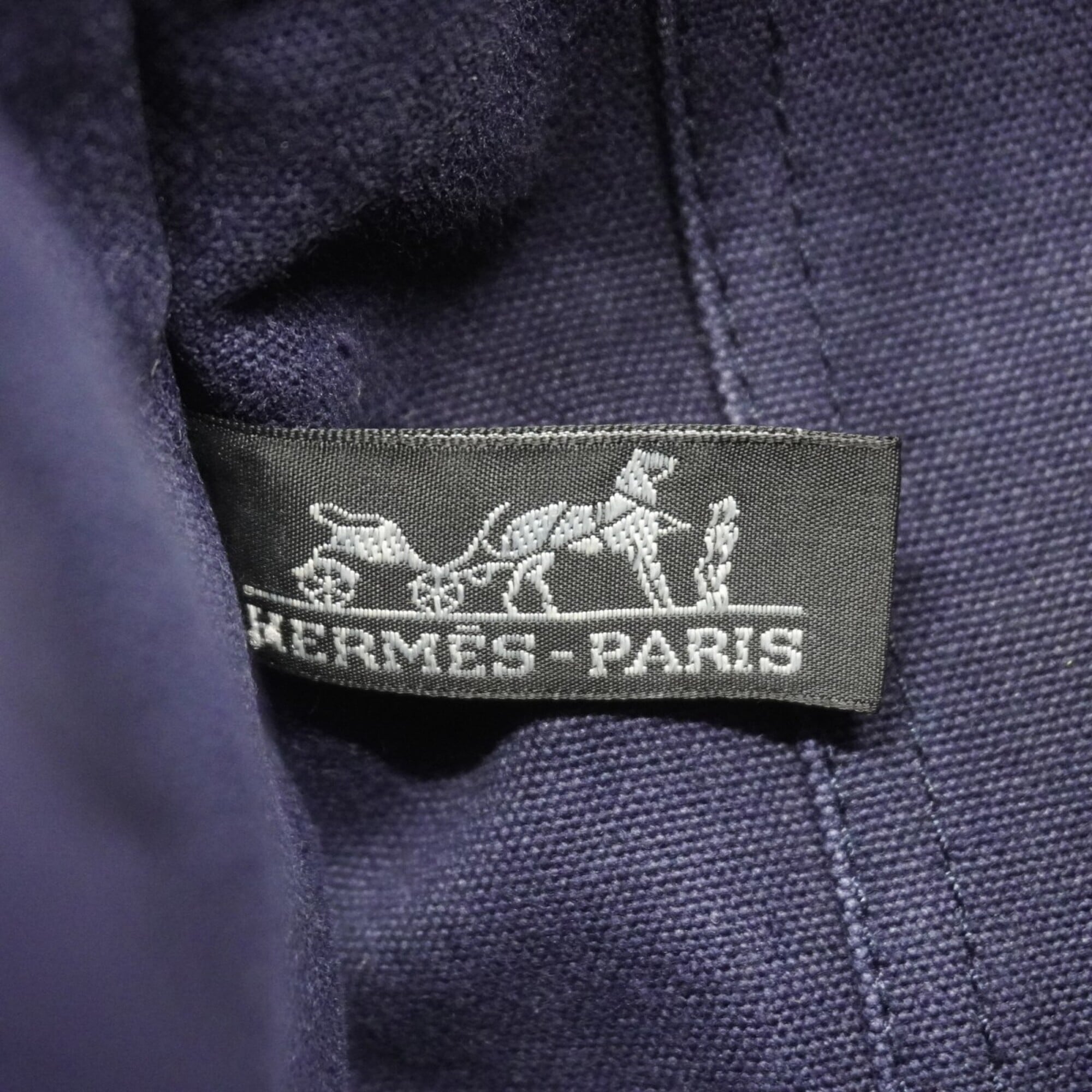 Hermes Navy Canvas Tote Bag (Pre-Owned)