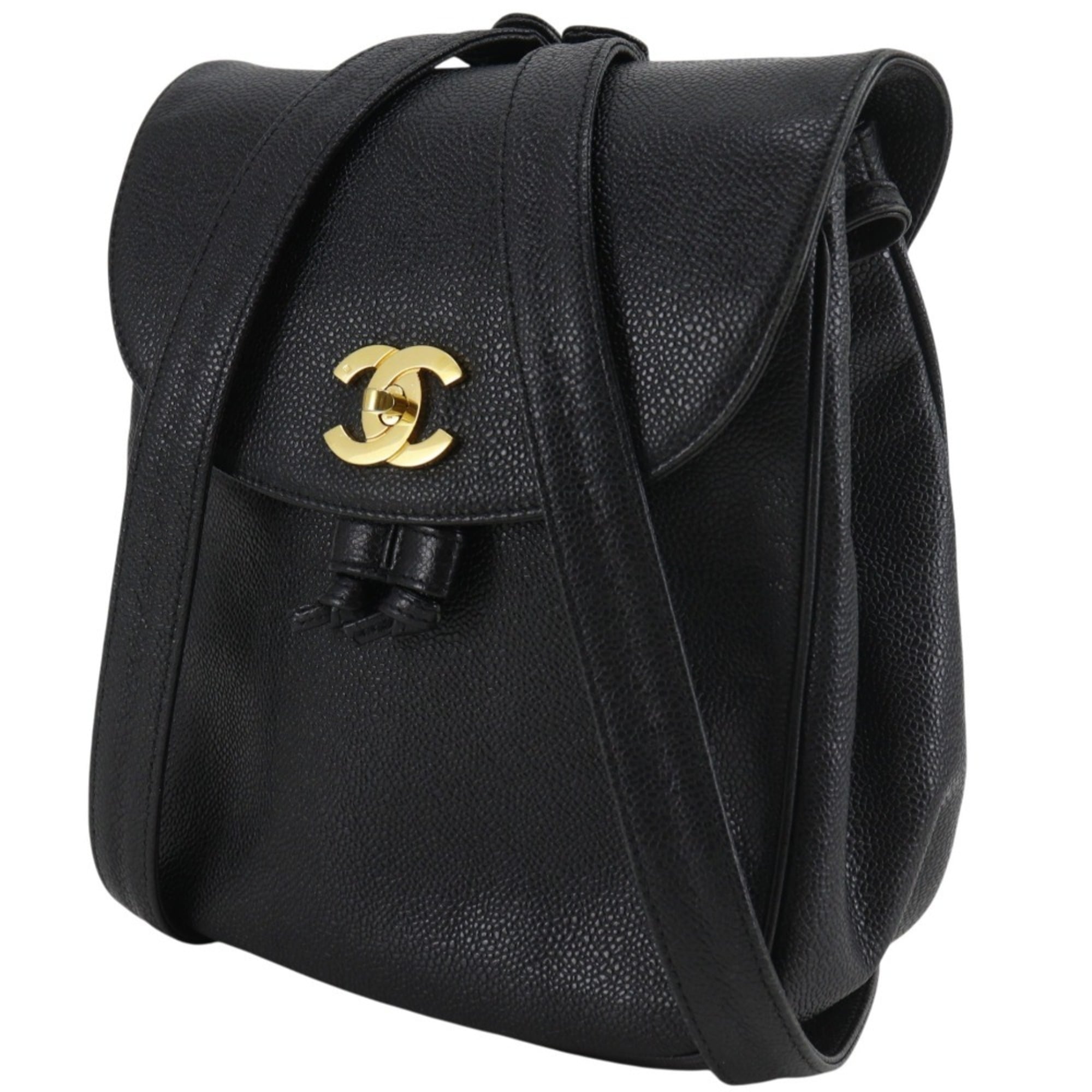 Chanel Black Grained Calfskin Backpack (Pre-Owned)