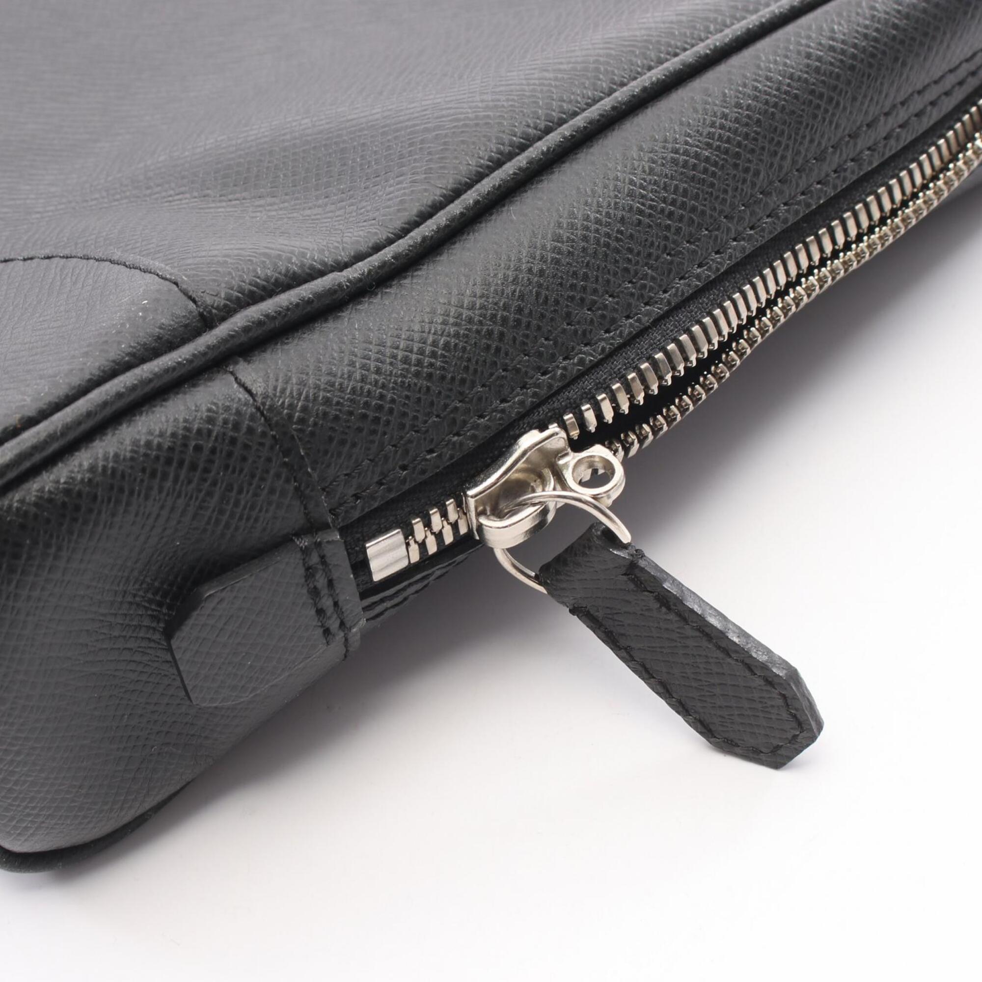 Louis Vuitton Black Leather Briefcase Handbag (Pre-Owned)