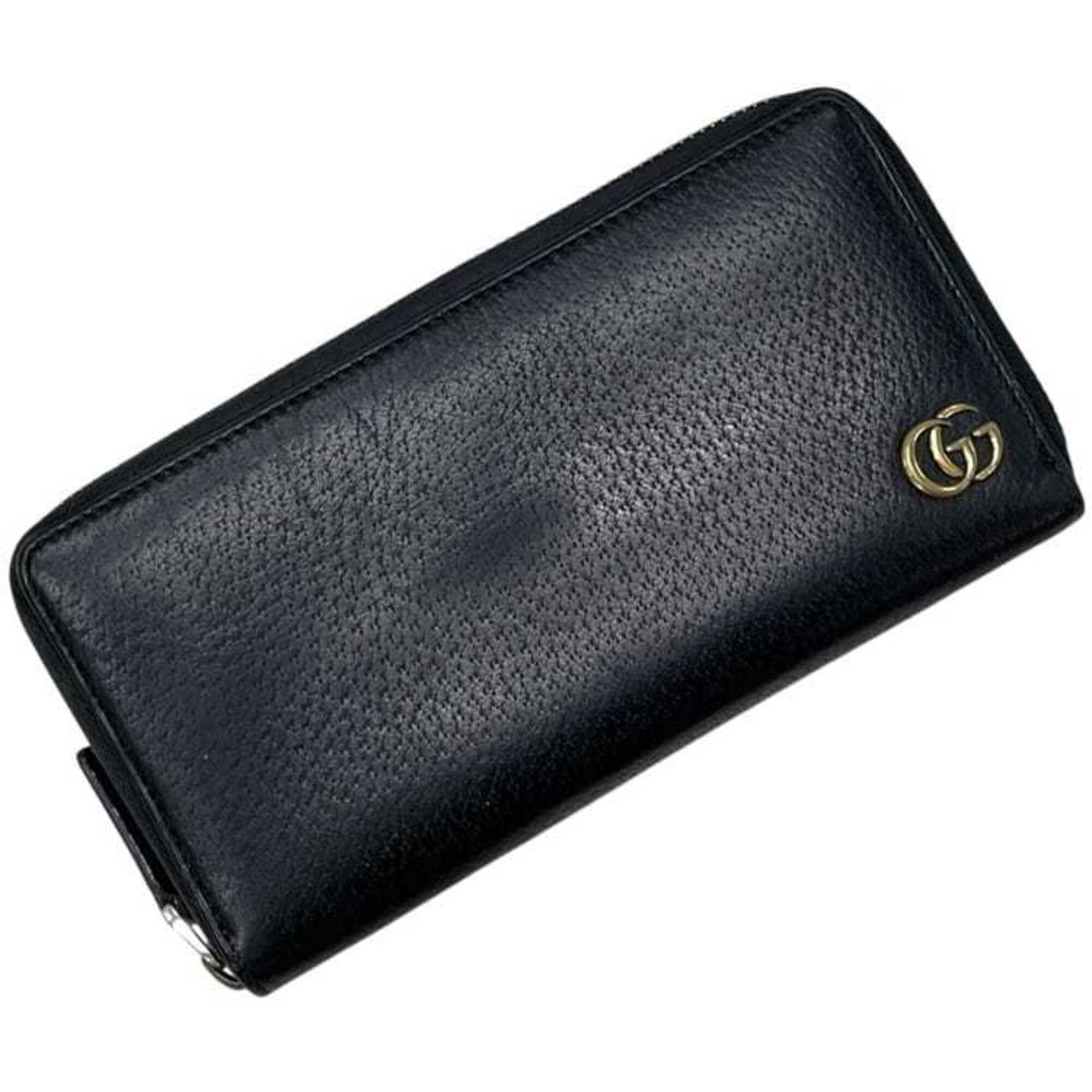 Gucci Black Leather Long Wallet (Bi-Fold) (Pre-Owned)