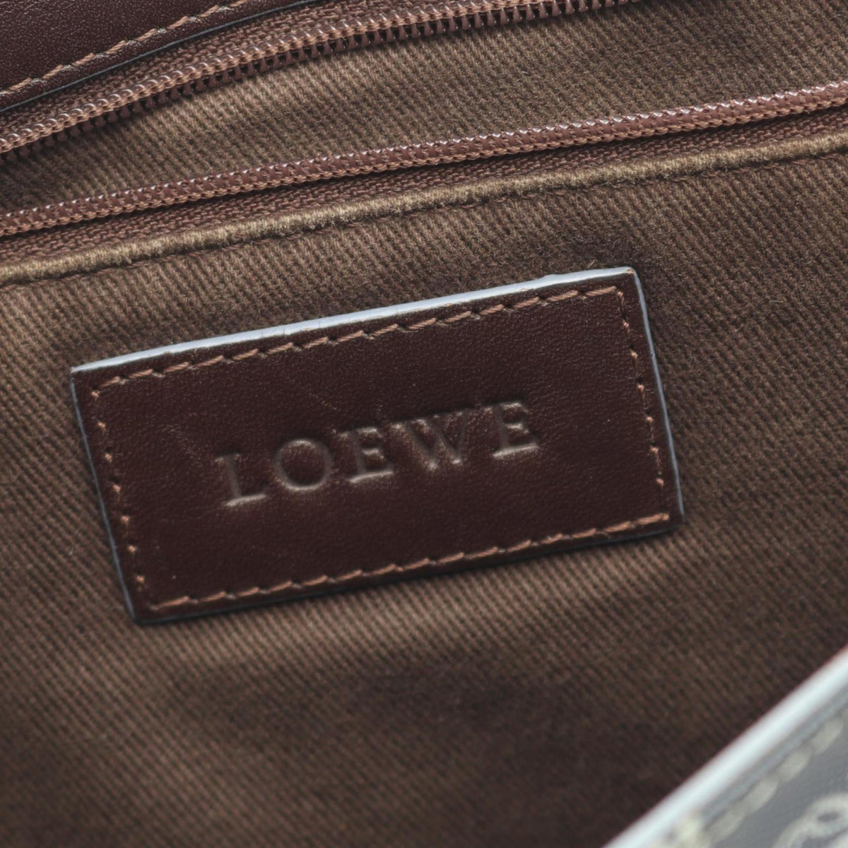 Loewe Blue Brown Coated Canvas Pvc Leather Shoulder Bag (Pre-Owned)