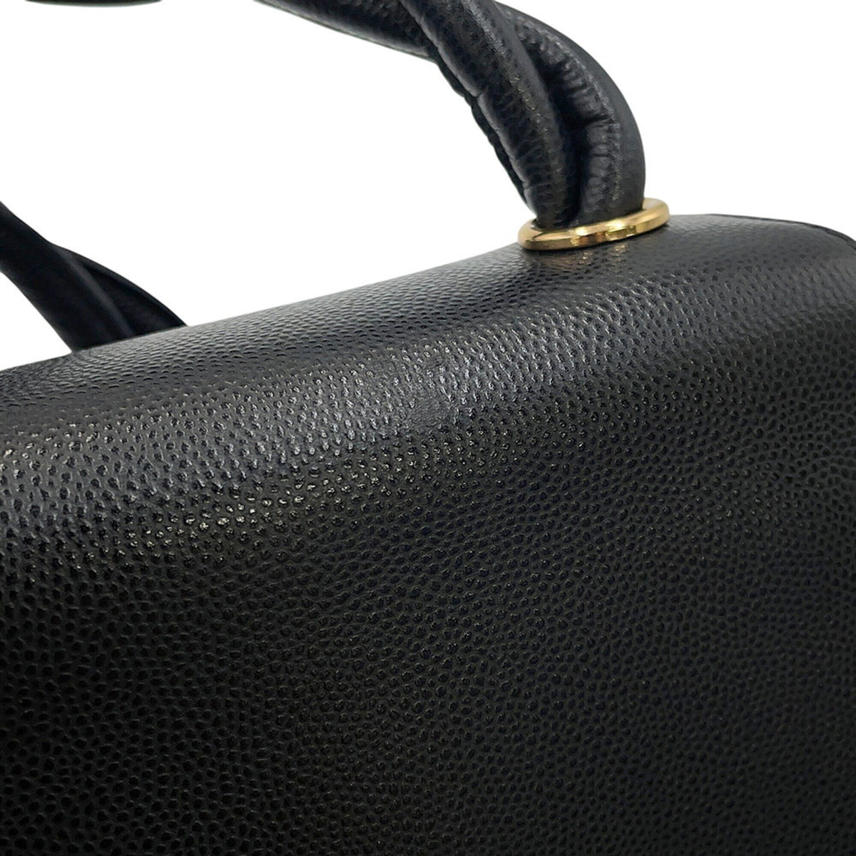 Chanel Black Grained Calfskin Handbag Shoulder Bag (Pre-Owned)
