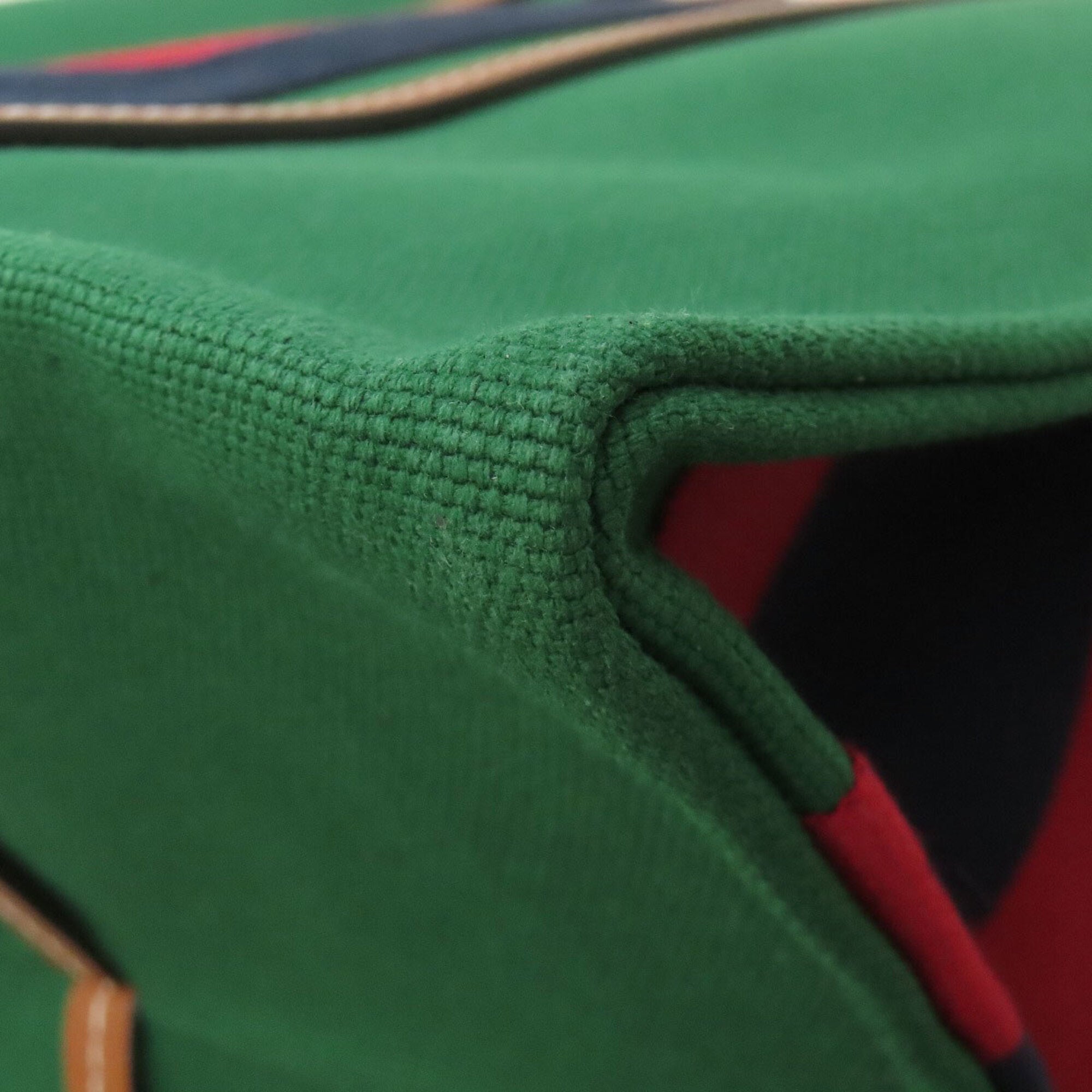 Gucci Green Canvas Leather Tote Bag (Pre-Owned)