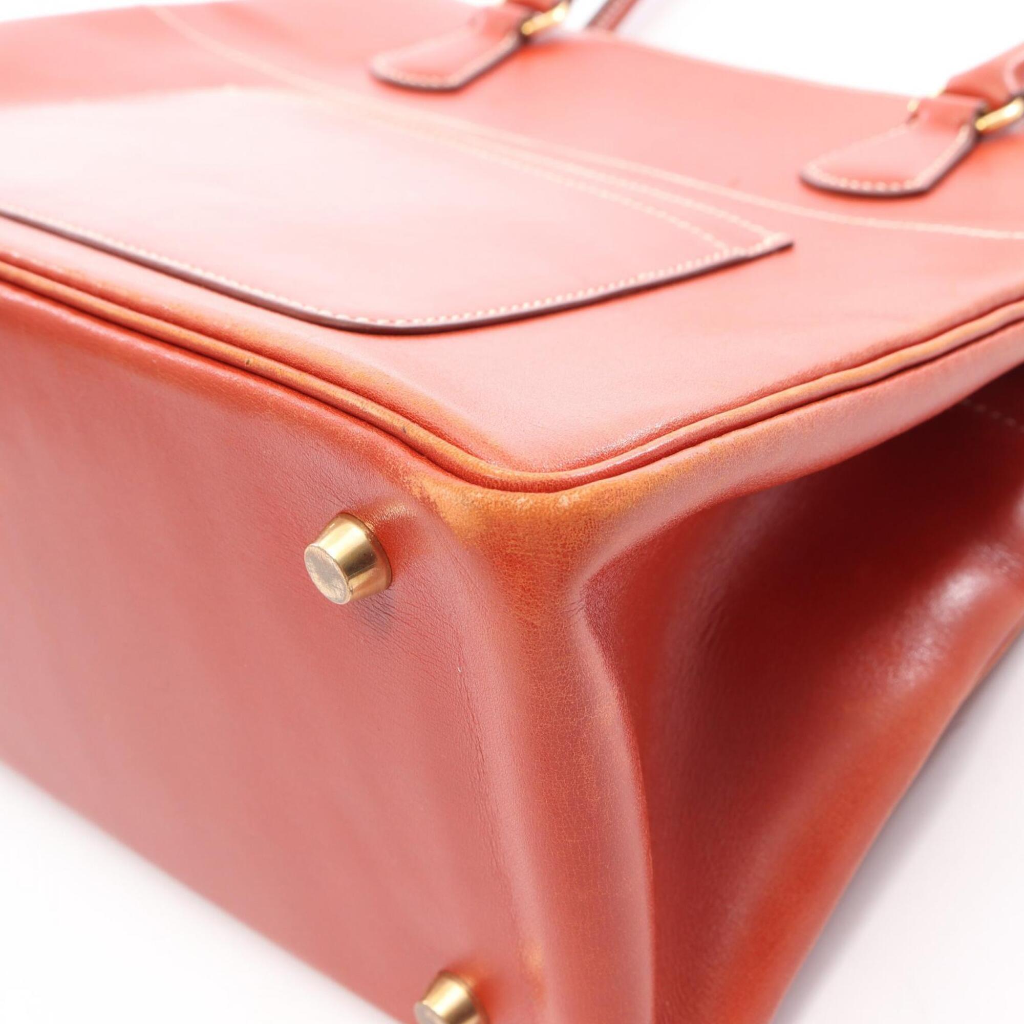 Hermes Brown Box Calf Leather Handbag Tote Bag (Pre-Owned)