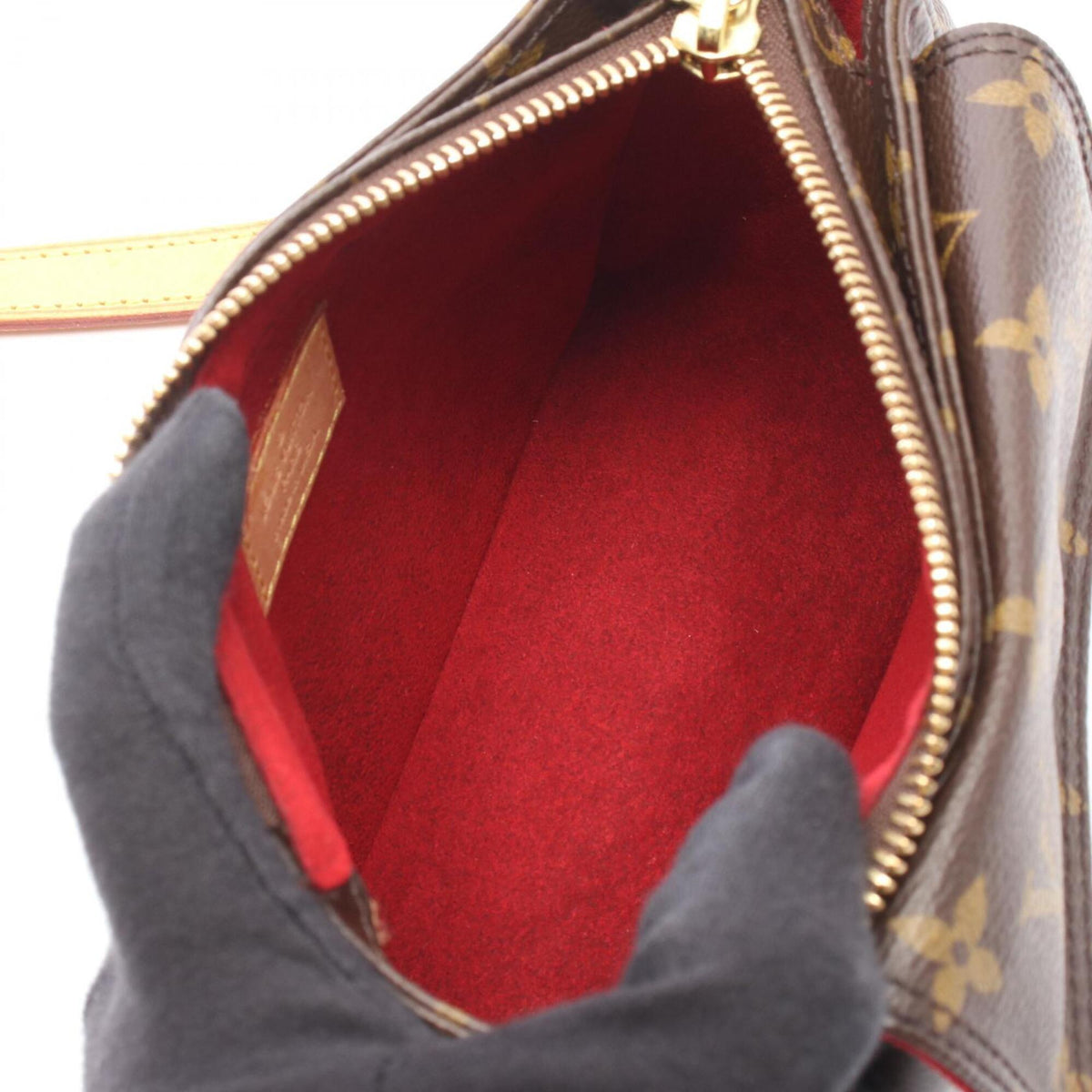 Louis Vuitton Brown Monogram Coated Canvas Leather Handbag Shoulder Bag (Pre-Owned)