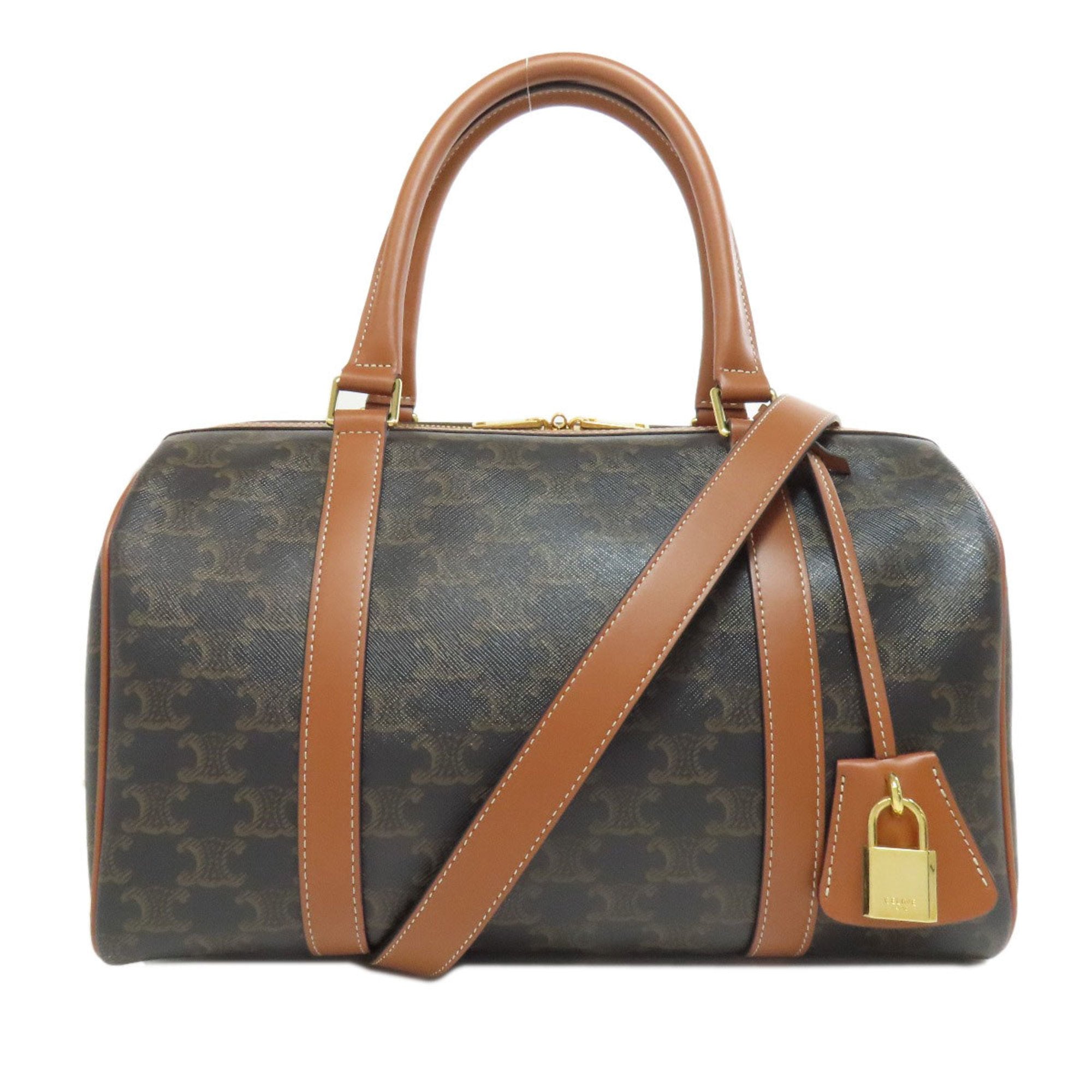 Celine Macadam Brown Leather Shoulder Bag (Pre-Owned)