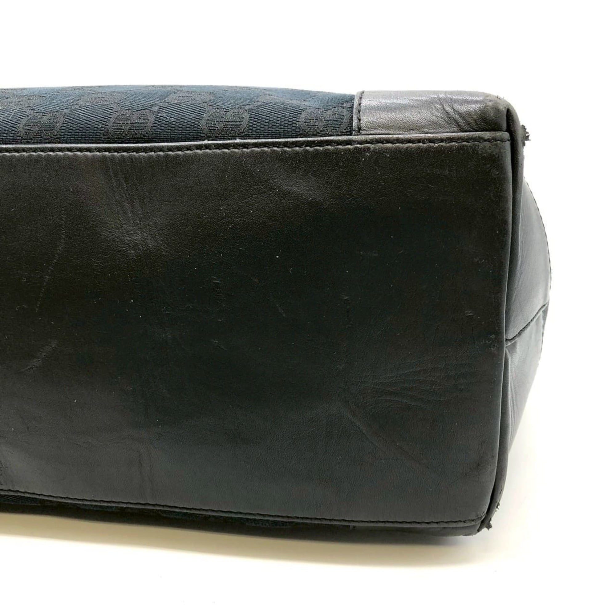 Gucci Gg Canvas Black Gg Canvas Handbag Tote Bag (Pre-Owned)