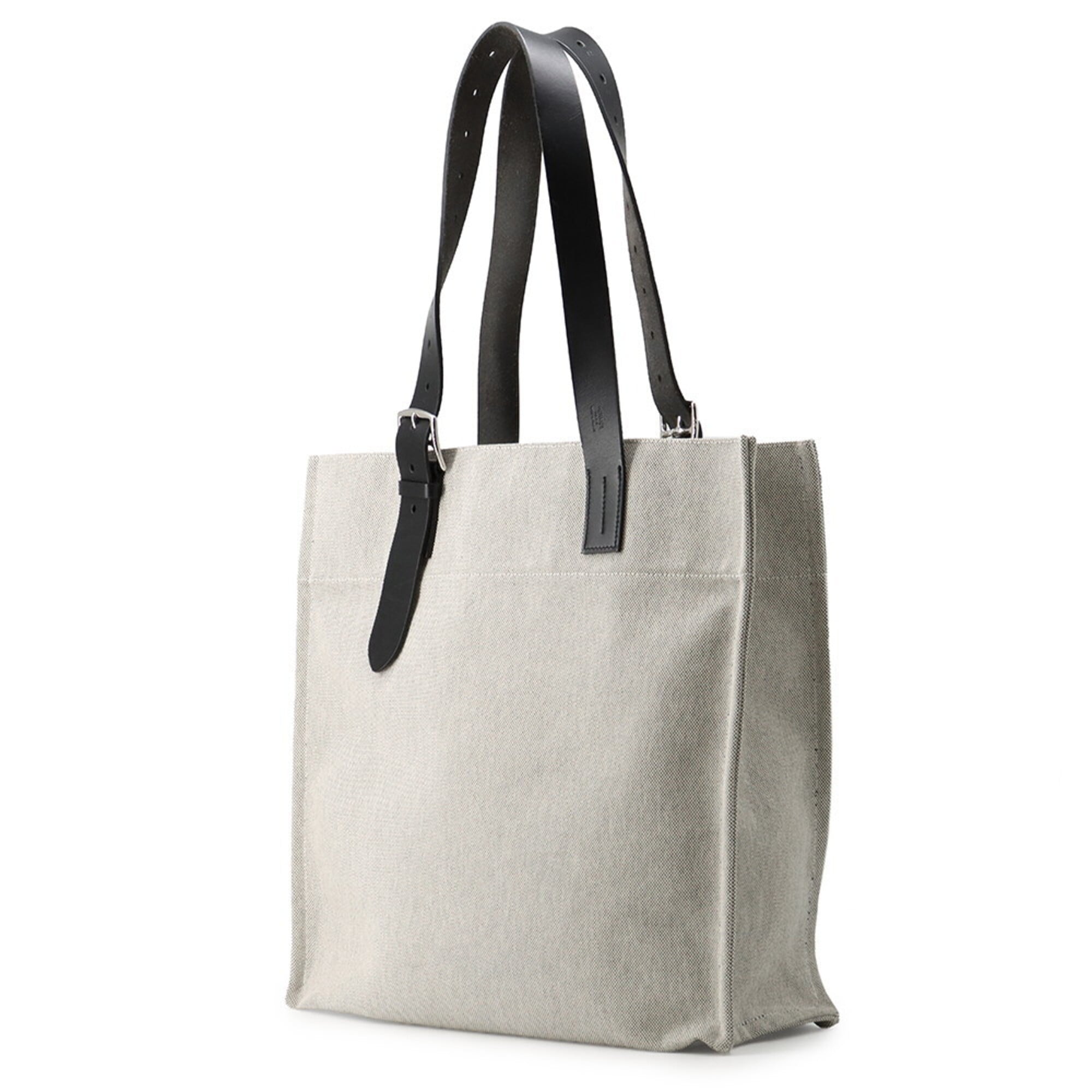 Hermes Black Ecru Toile H Vache Leather Handbag Tote Bag (Pre-Owned)