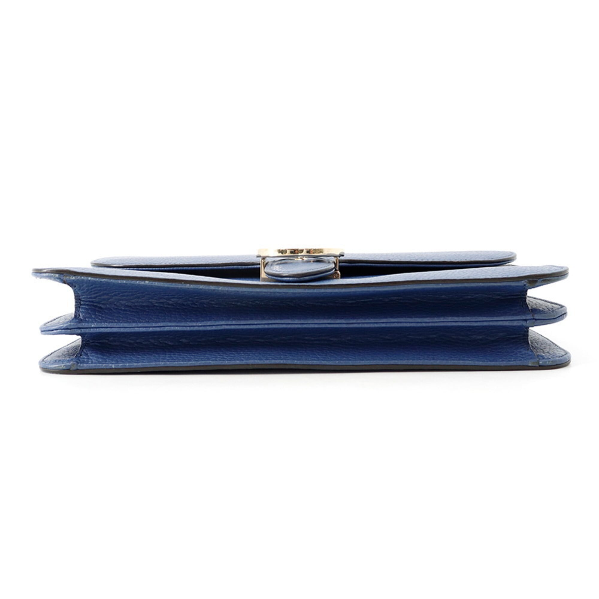 Gucci Black Blue Leather Handbag Shoulder Bag (Pre-Owned)