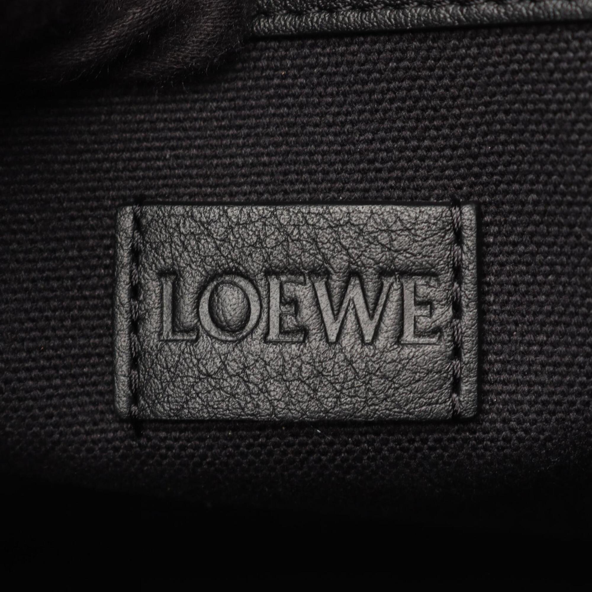 Loewe Black Gray Canvas Leather Handbag Tote Bag (Pre-Owned)