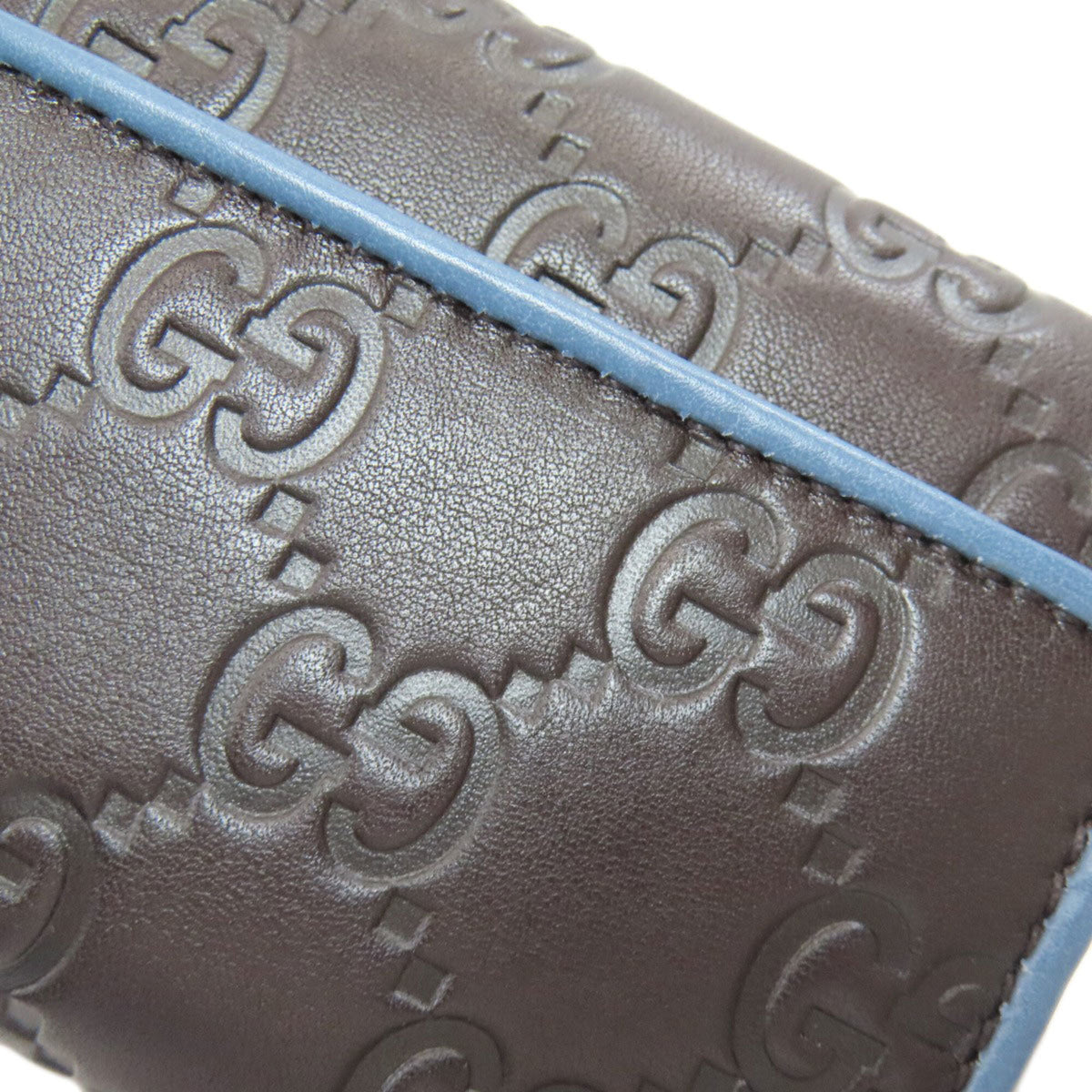 Gucci Blue Dark Brown Leather Wallet (Bi-Fold) (Pre-Owned)