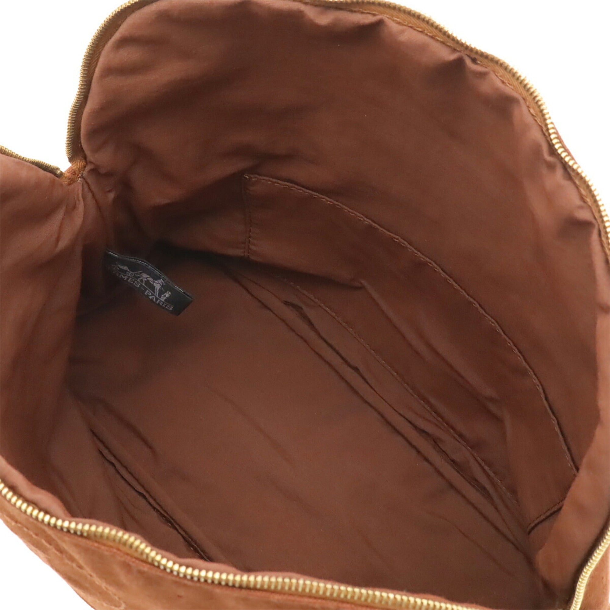 Hermes Brown Canvas Clutch Bag Handbag Pouch (Pre-Owned)