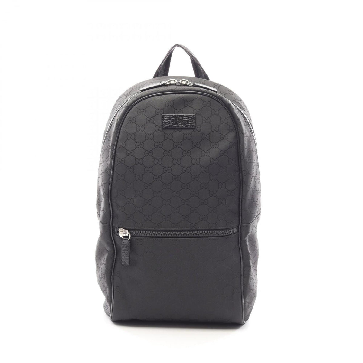 Gucci Black Gray Nylon Leather Backpack Handbag (Pre-Owned)
