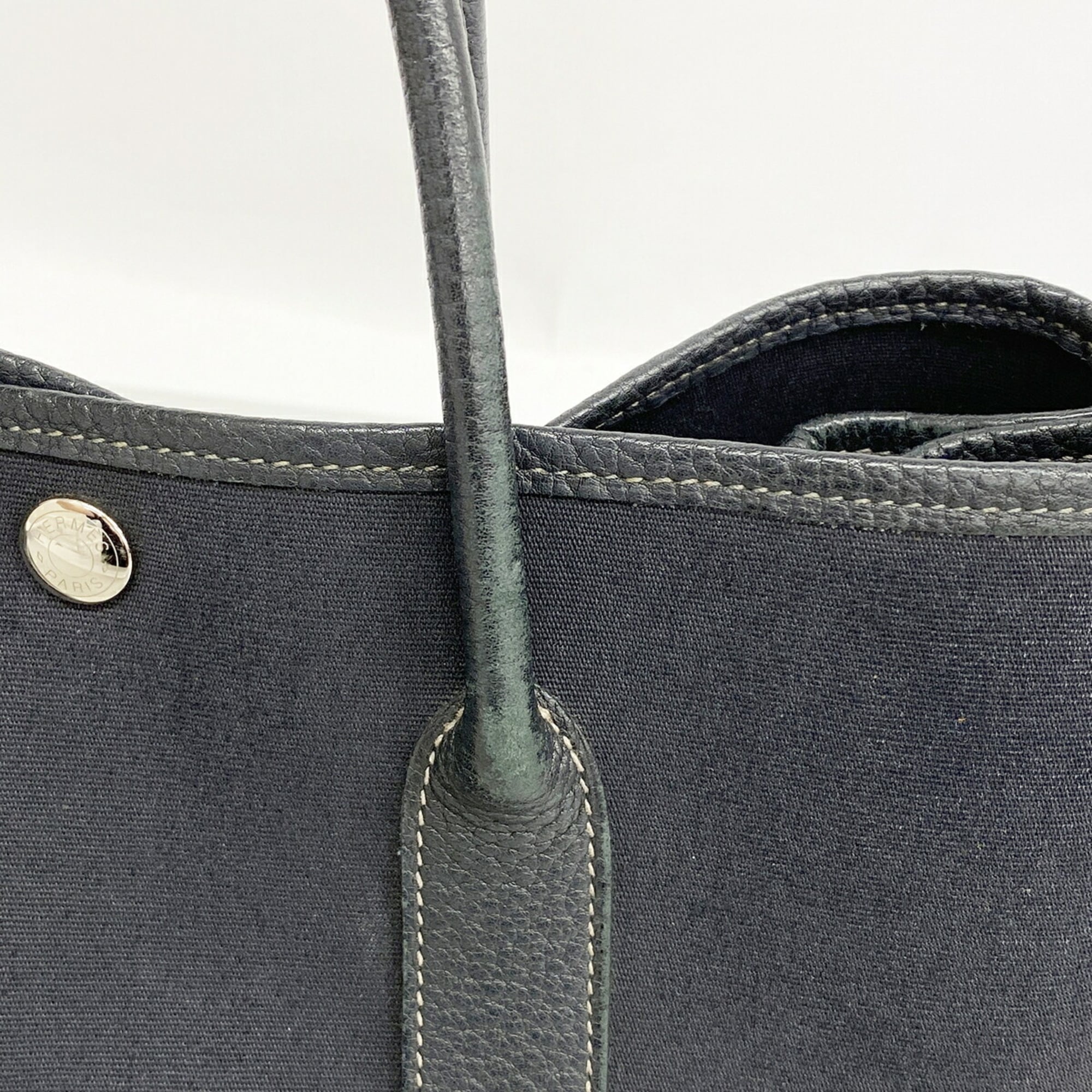 Hermes Black Toile Officier Tote Bag (Pre-Owned)