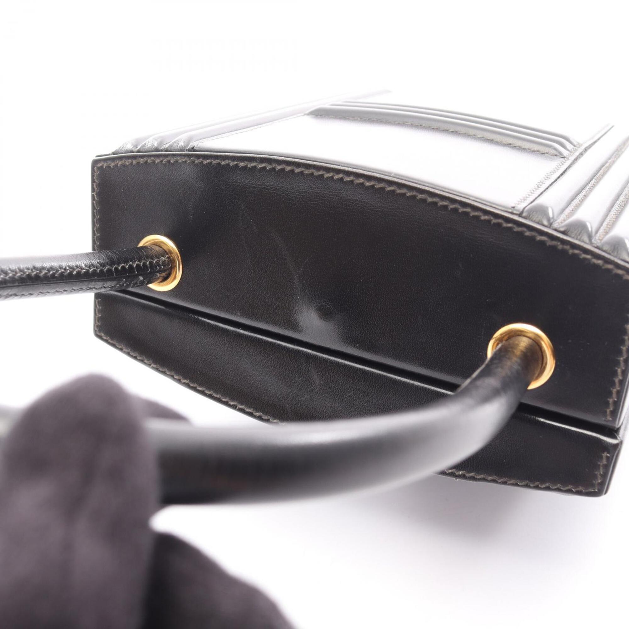 Hermes Black Box Calf Leather Leather Handbag (Pre-Owned)