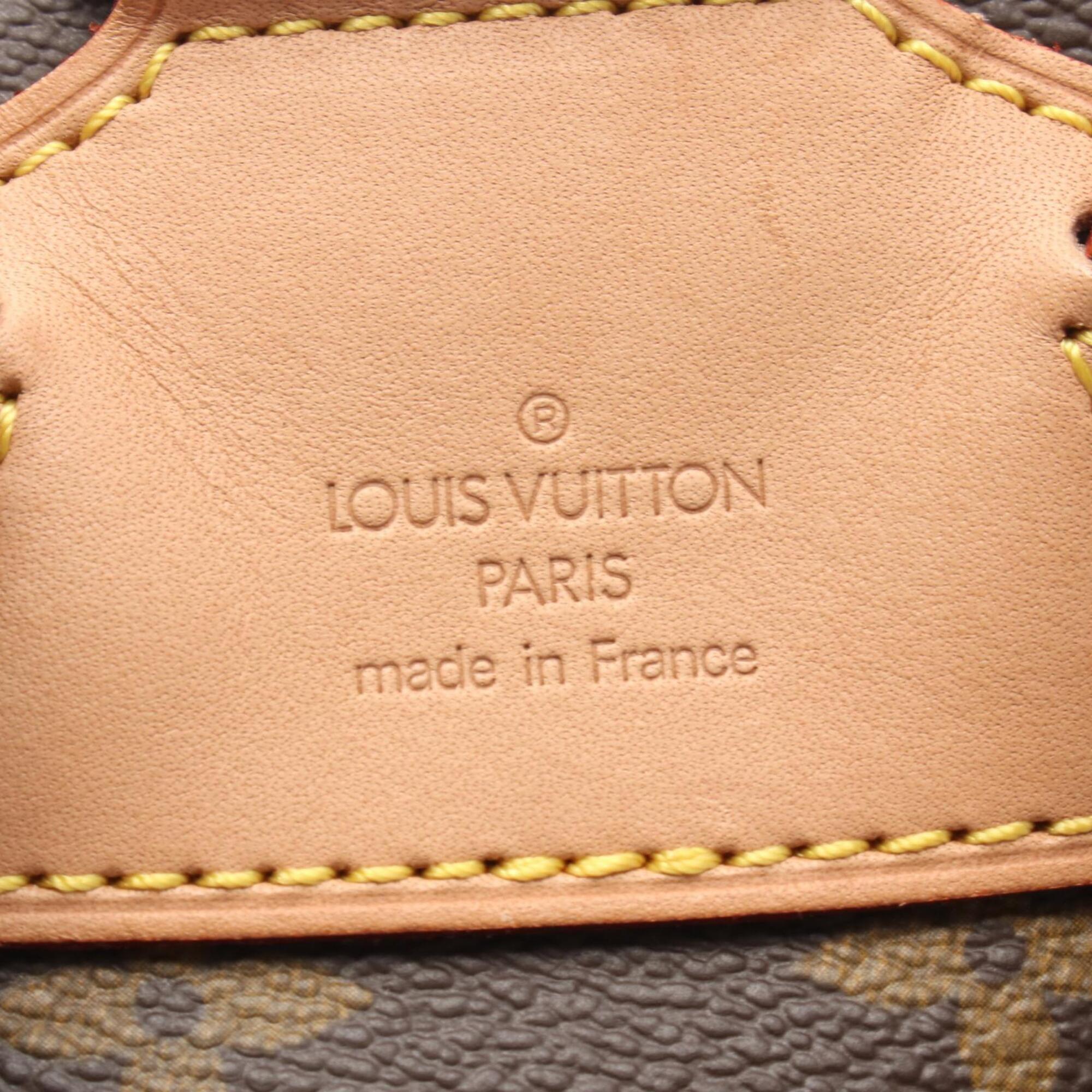 Louis Vuitton Brown Coated Canvas Leather Backpack Handbag (Pre-Owned)