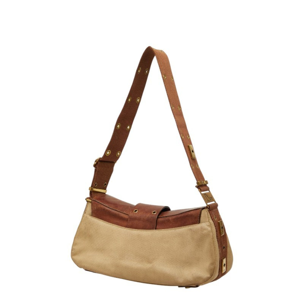 Christian Dior Beige Brown Pvc Leather Shoulder Bag (Pre-Owned)