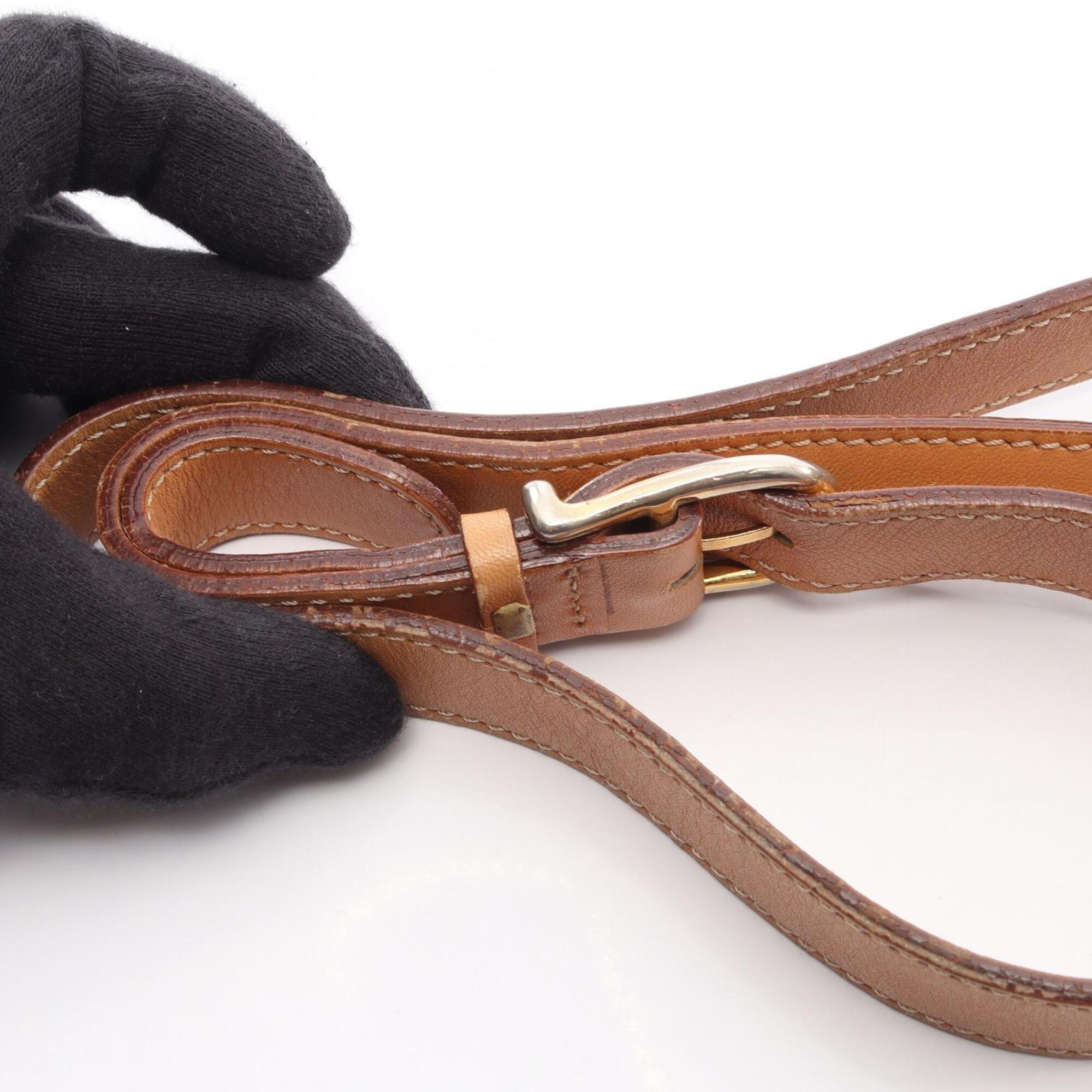Celine Brown Coated Canvas Leather Shoulder Bag (Pre-Owned)