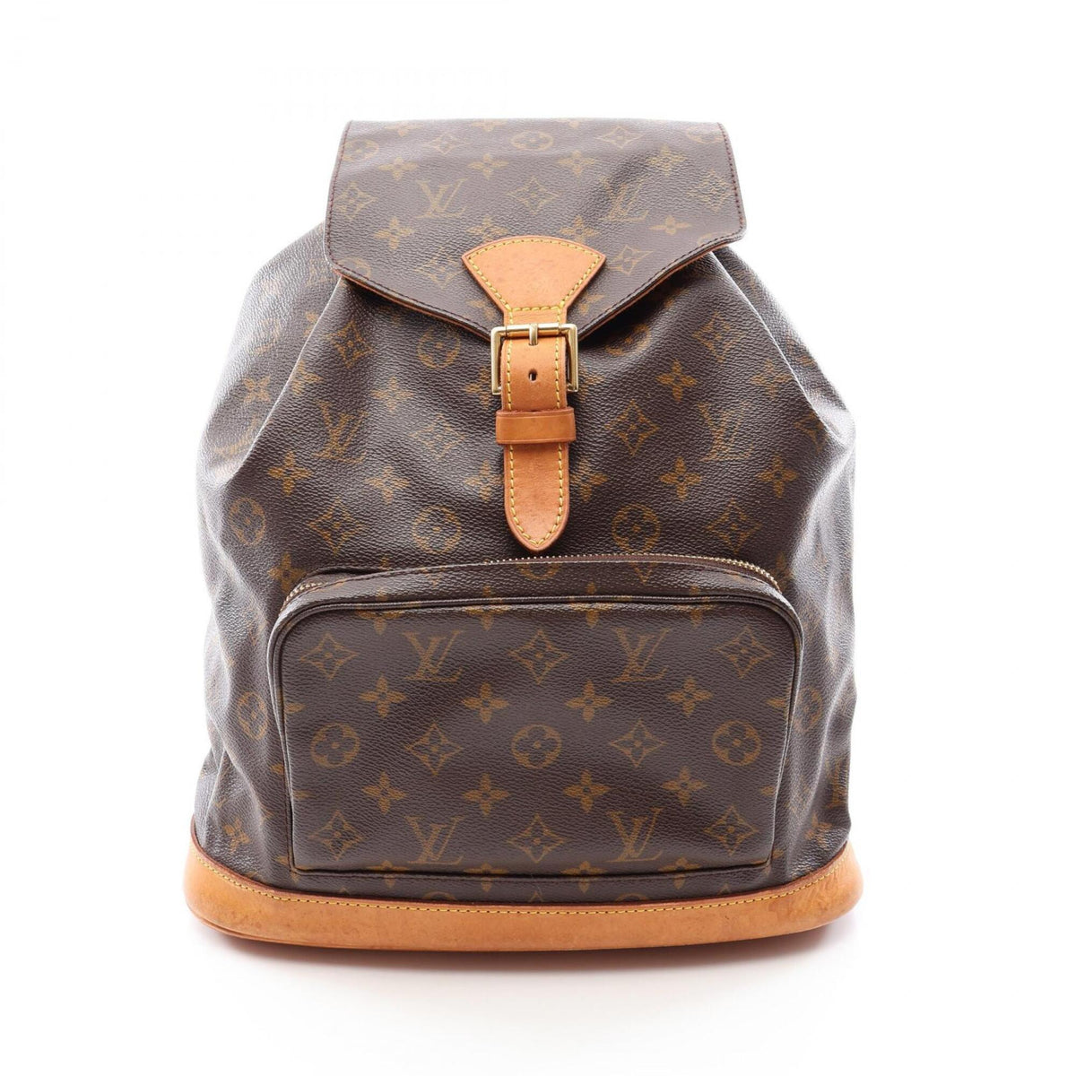 Louis Vuitton Brown Coated Canvas Leather Backpack Handbag (Pre-Owned)