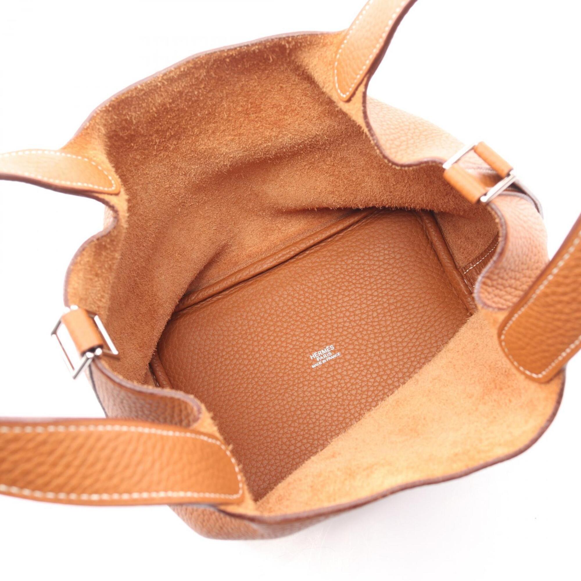 Hermes Brown Taurillon Clemence Leather Handbag (Pre-Owned)