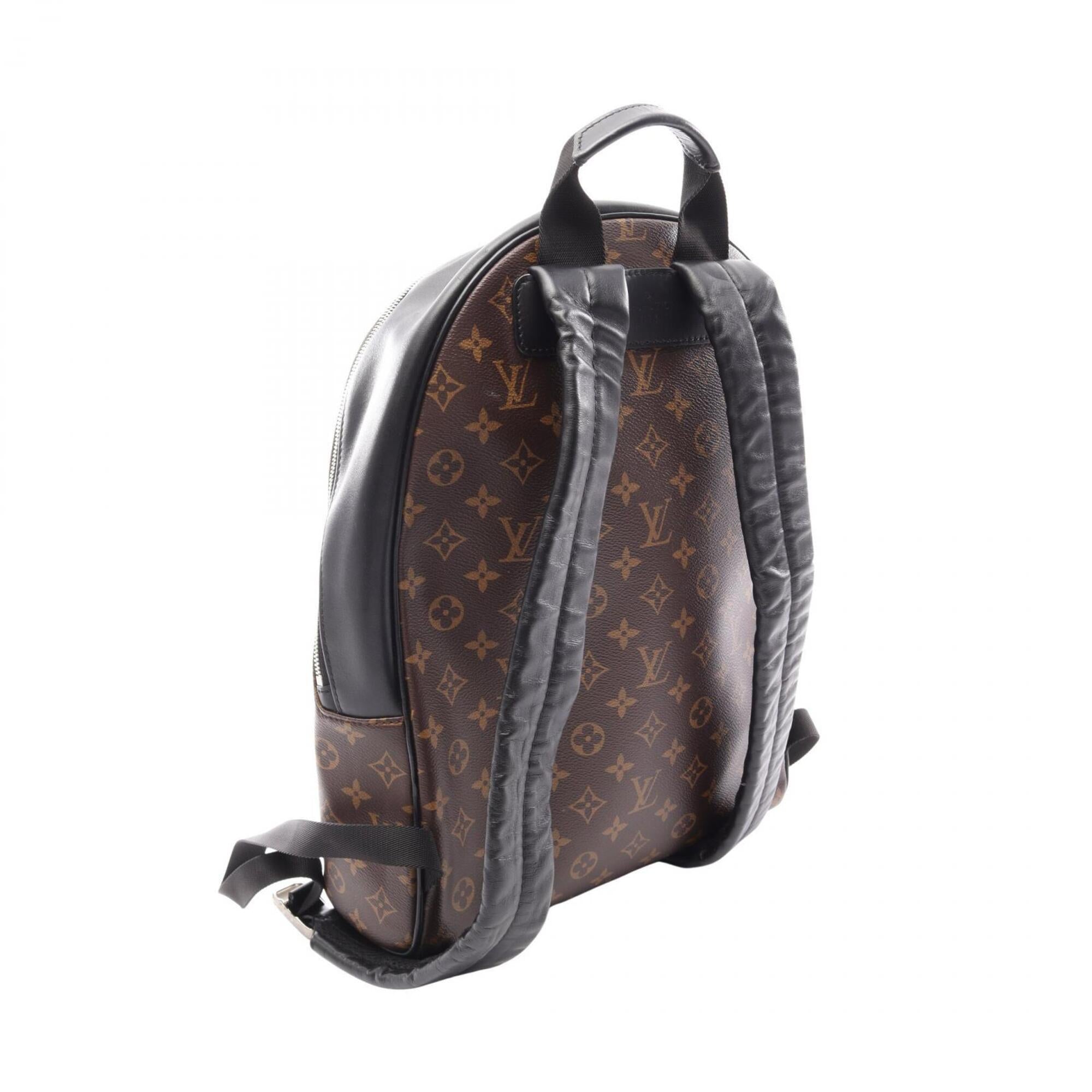 Louis Vuitton Black Brown Coated Canvas Leather Backpack Handbag (Pre-Owned)