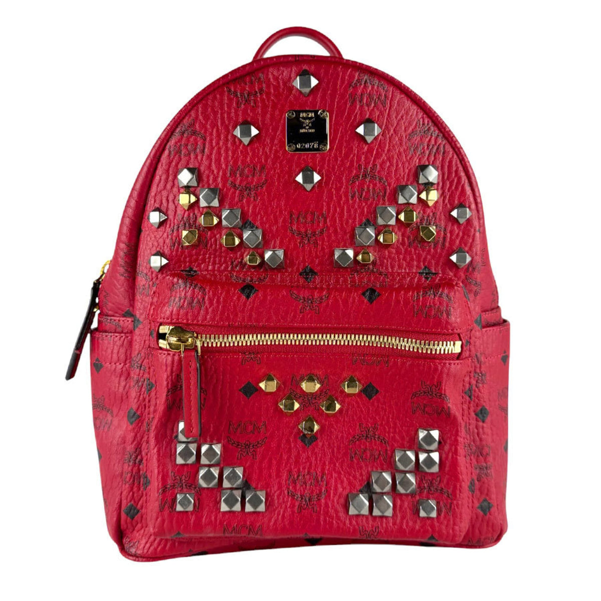 Mcm Red Color Leather Backpack (Pre-Owned)