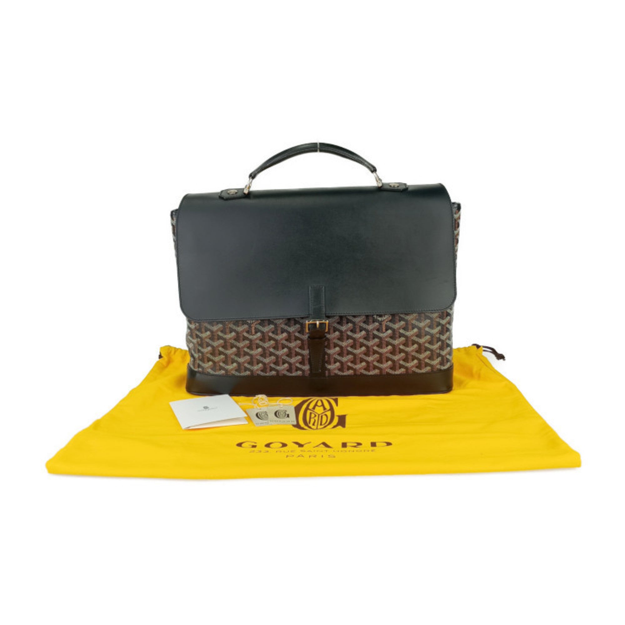 Goyard Black Leather Pvc Briefcase Handbag Tote Bag (Pre-Owned)