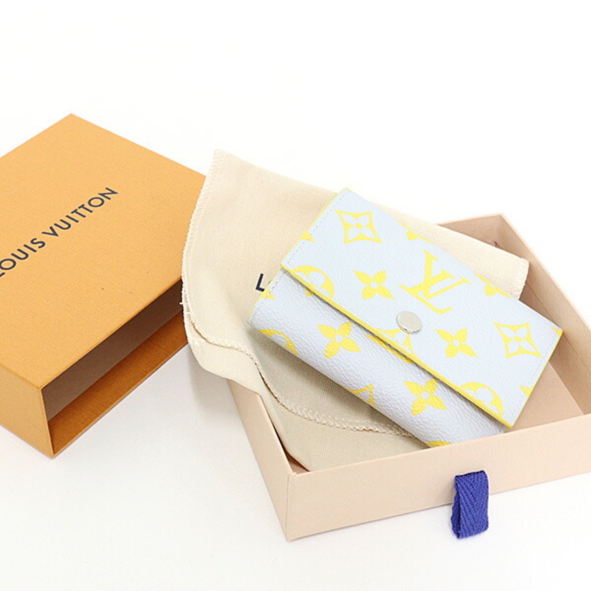 Louis Vuitton Monogram Gray Yellow Wallet (Tri-Fold) (Pre-Owned)