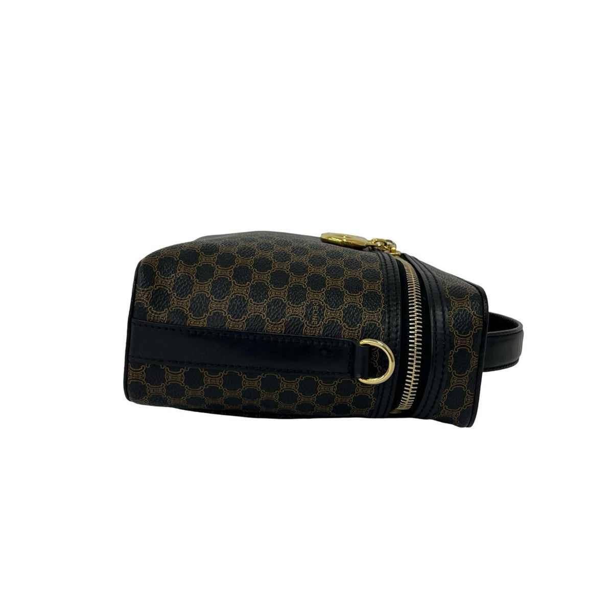 Celine Black Leather Pvc Handbag Shoulder Bag Vanity Bag (Pre-Owned)