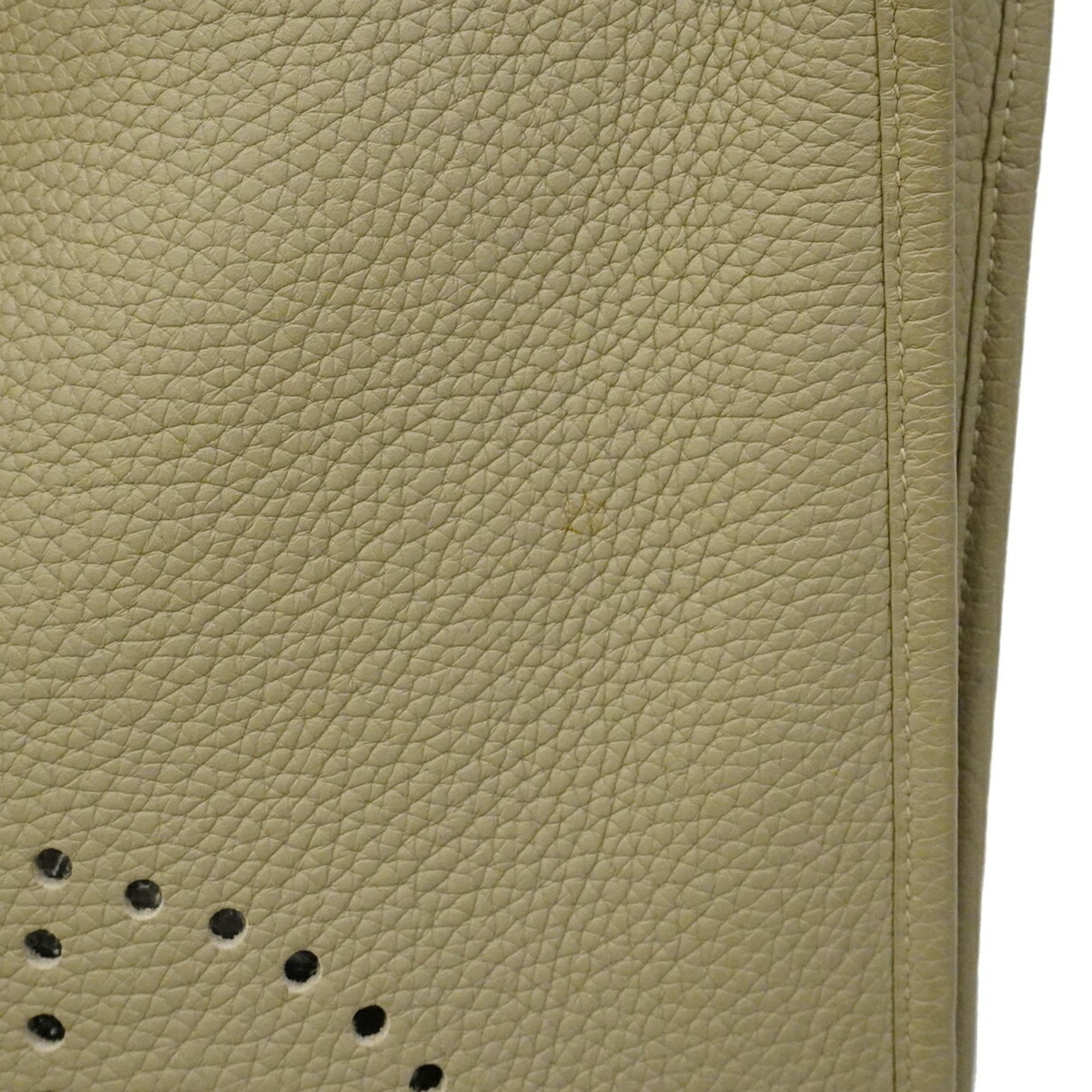 Hermes Silver Taurillon Clemence Leather Shoulder Bag (Pre-Owned)