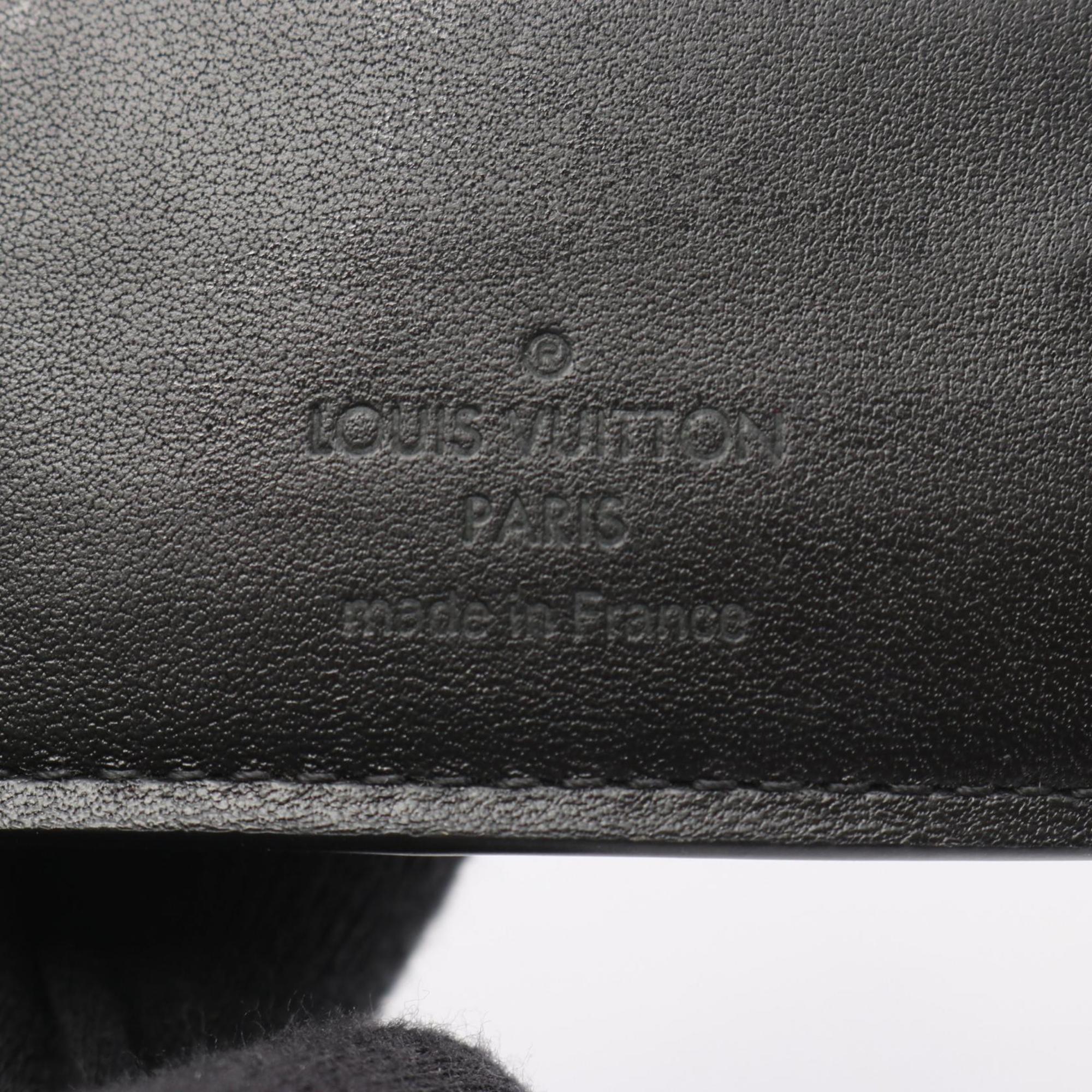 Louis Vuitton Black Leather Wallet (Tri-Fold) (Pre-Owned)