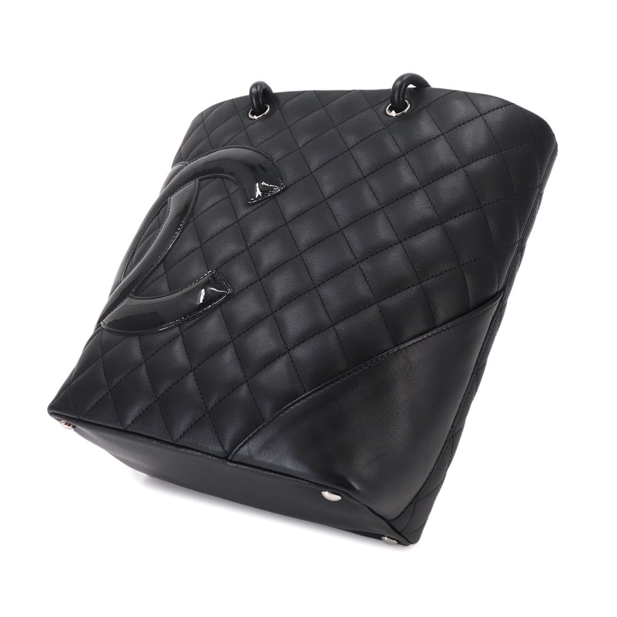 Chanel Black Leather Handbag Tote Bag (Pre-Owned)