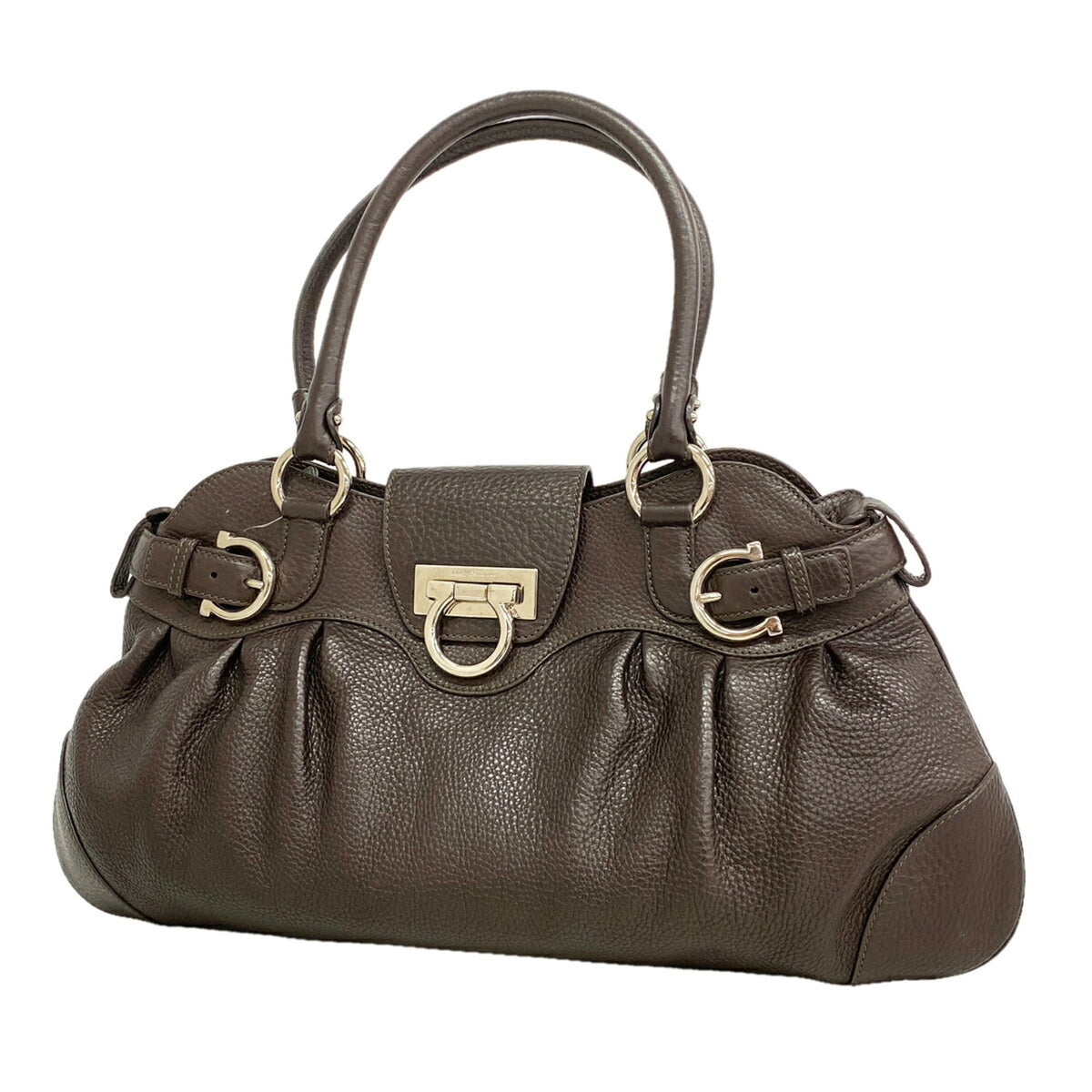 Salvatore Ferragamo Dark Brown Leather Handbag (Pre-Owned)