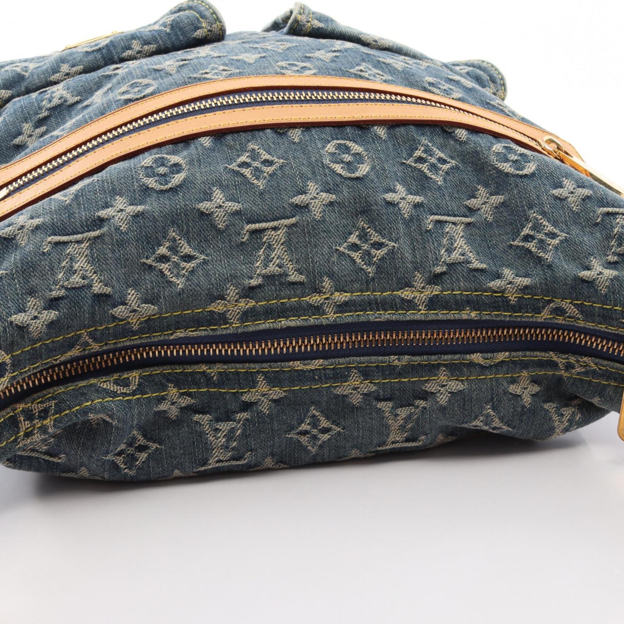 Louis Vuitton Blue Monogram Denim Handbag Shoulder Bag (Pre-Owned)