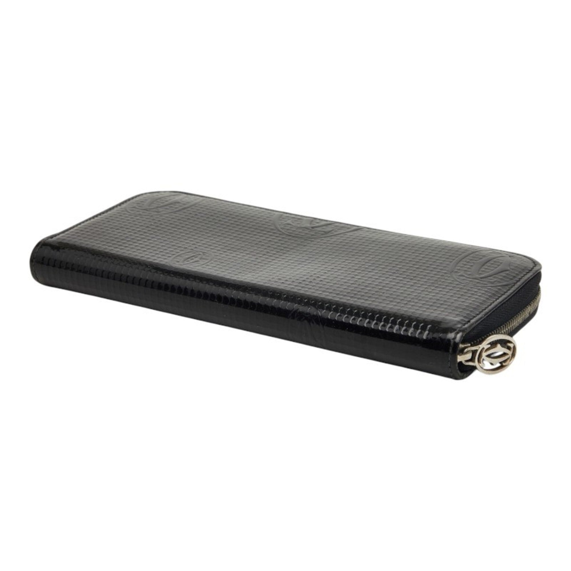 Cartier Black Patent Leather Long Wallet (Bi-Fold) (Pre-Owned)