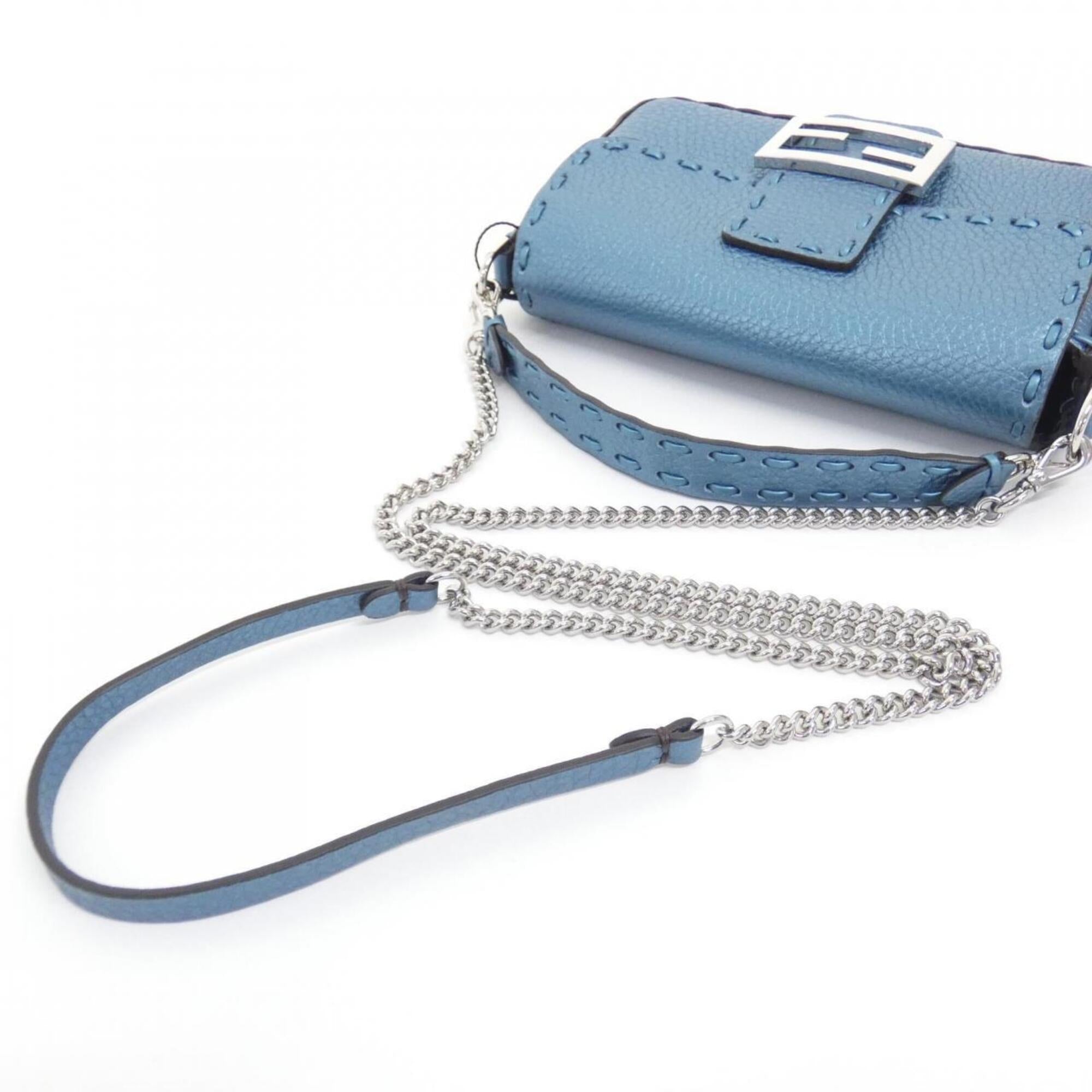 Fendi Blue Leather Handbag (Pre-Owned)