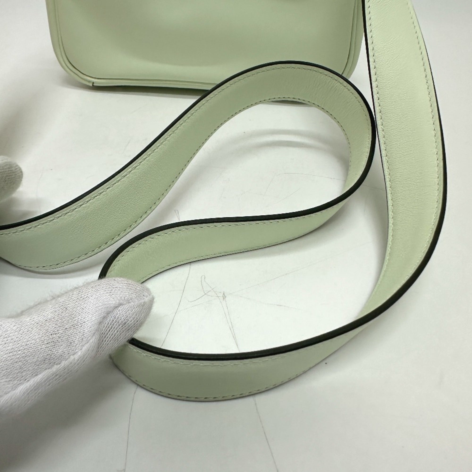 Hermes Light Green Swift Leather Handbag Shoulder Bag (Pre-Owned)
