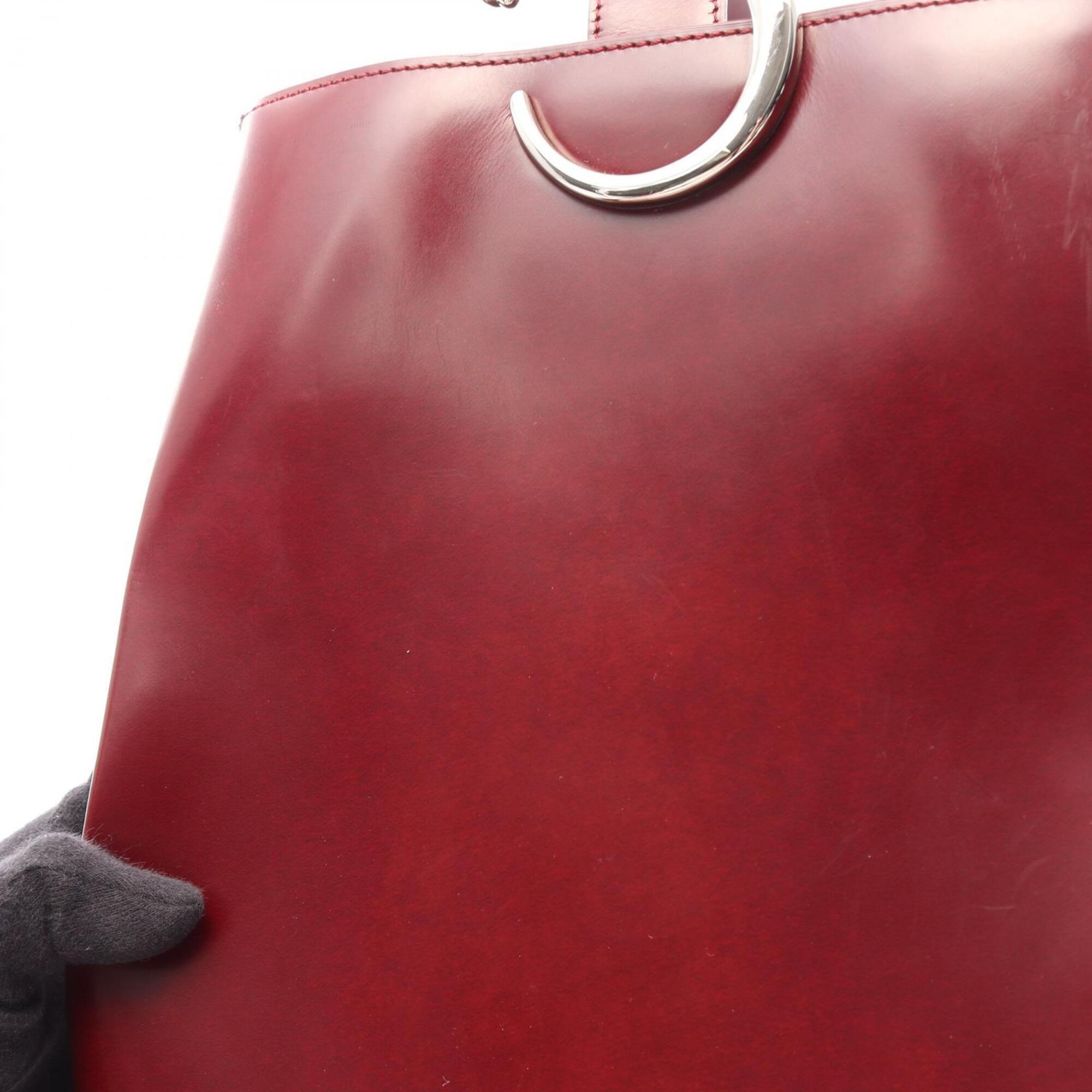 Cartier Bordeaux Leather Handbag Shoulder Bag (Pre-Owned)