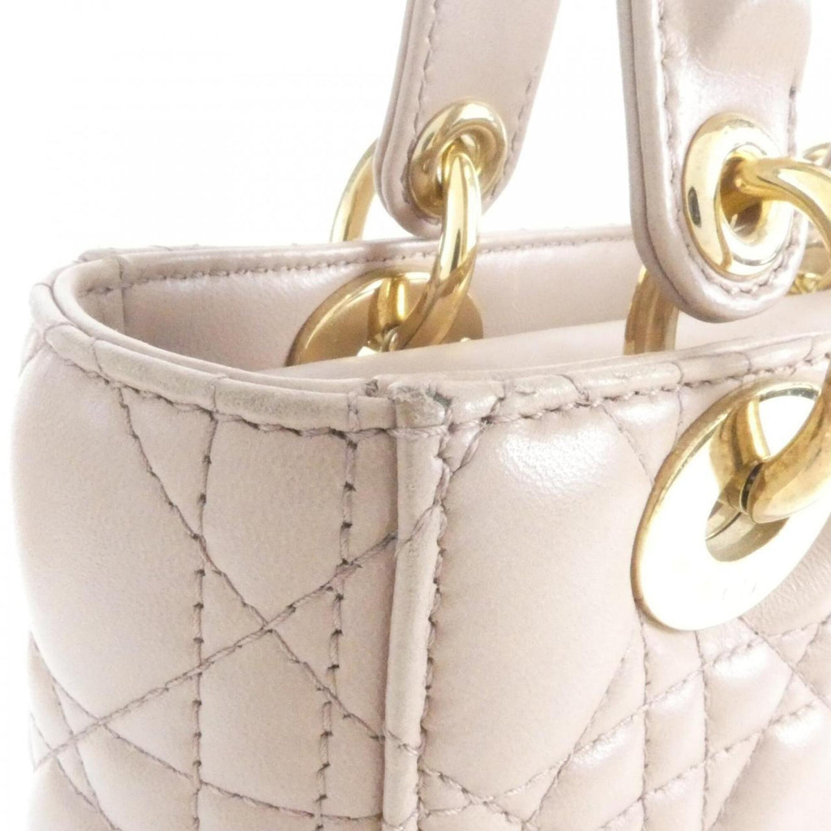Christian Dior Pink Beige Leather Handbag (Pre-Owned)