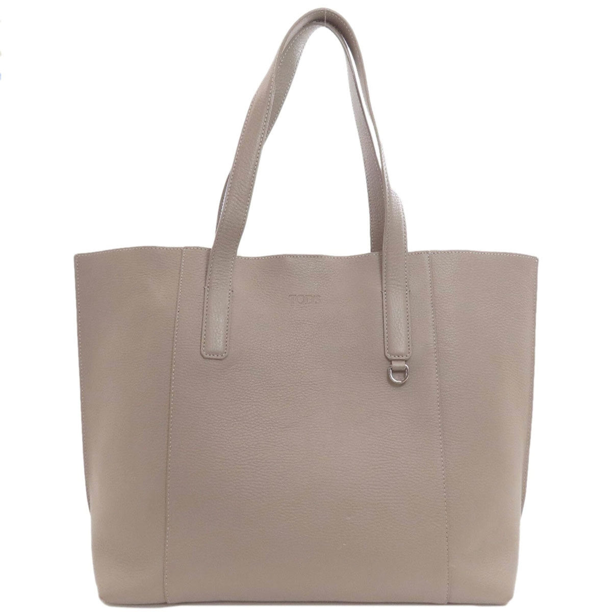 Tod's Gray Leather Tote Bag (Pre-Owned)