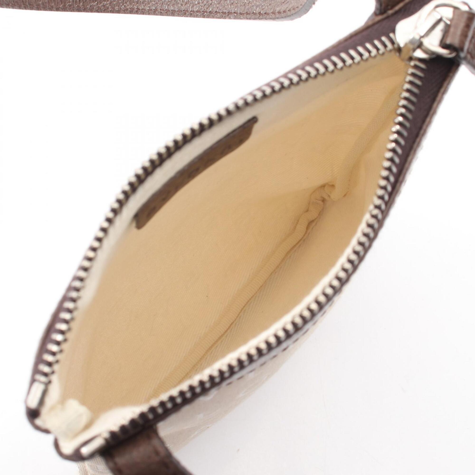 Bvlgari Beige Brown Canvas Leather Shoulder Bag (Pre-Owned)