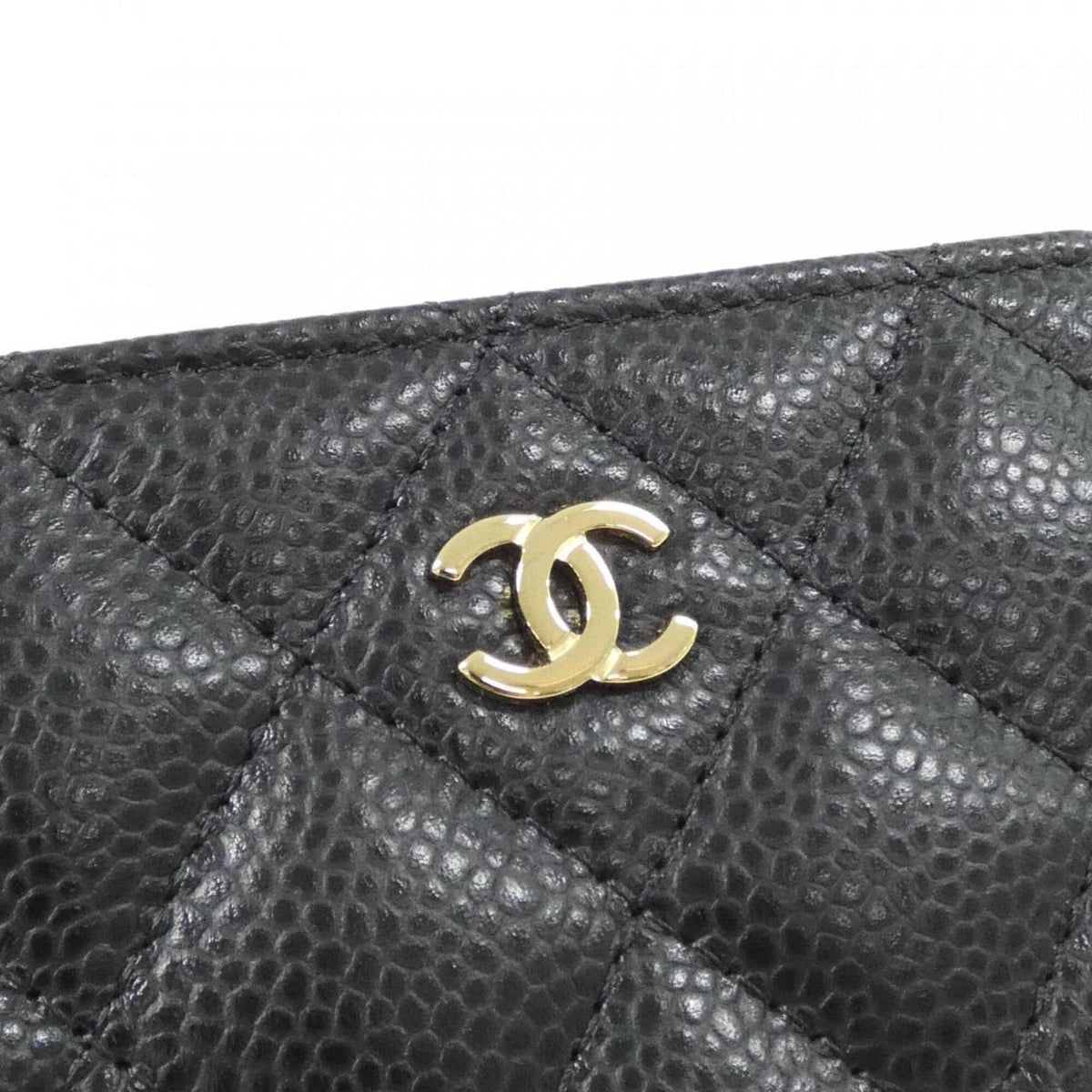 Chanel Black Grained Calfskin Coin Purse/Coin Case (Pre-Owned)