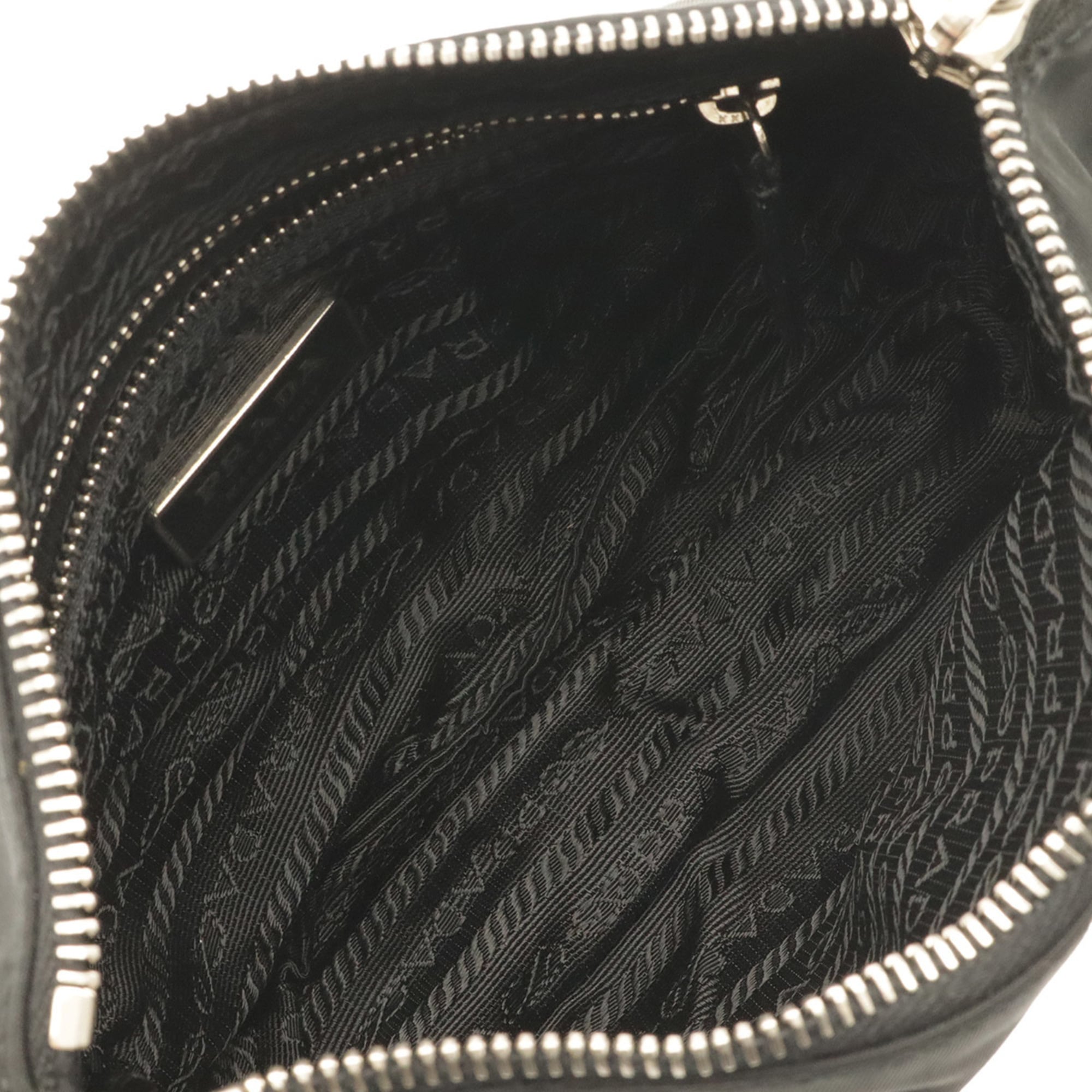 Prada Black Nero Nylon Leather Shoulder Bag (Pre-Owned)