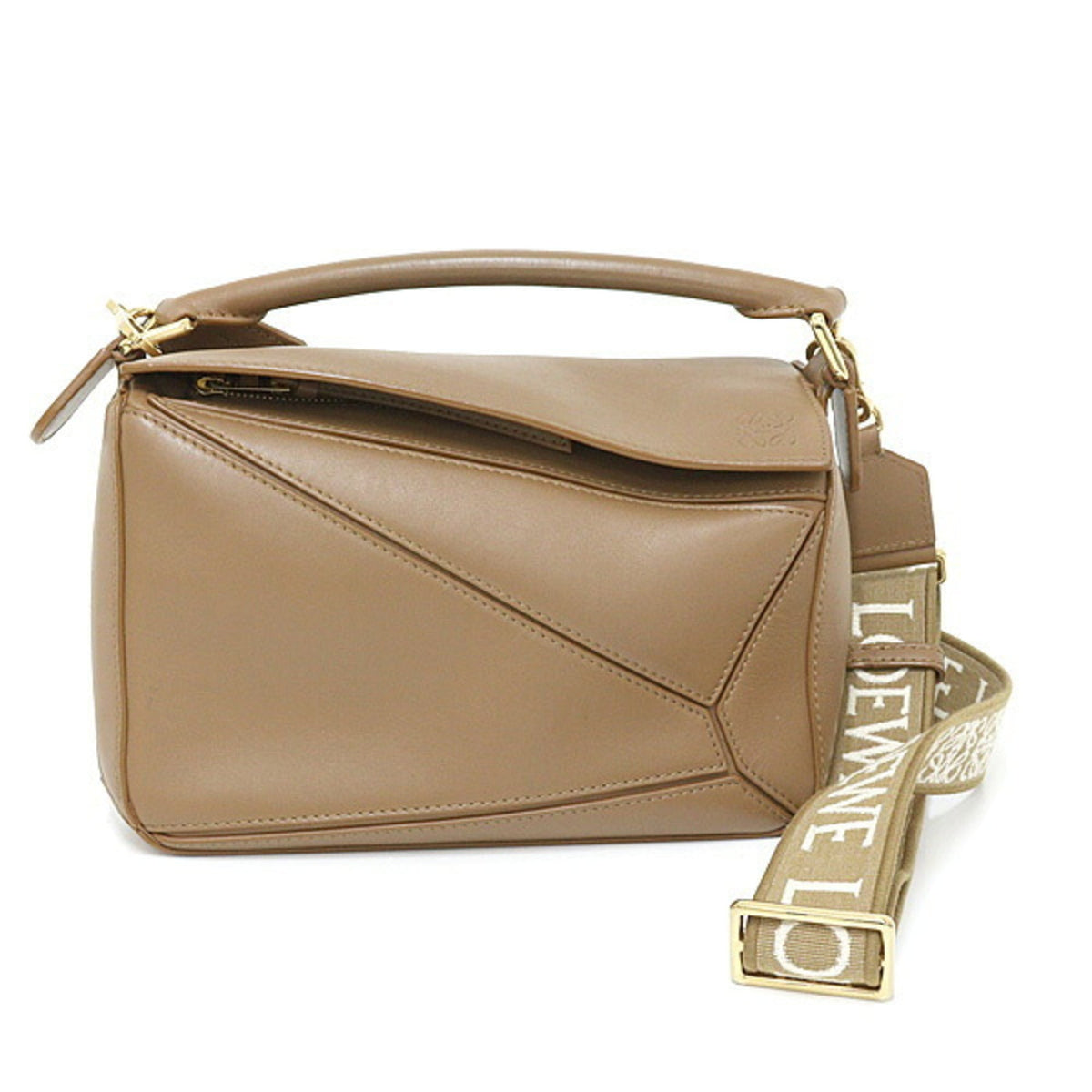 Loewe Puzzle Leather Jacquard Shoulder Bag (Pre-Owned)