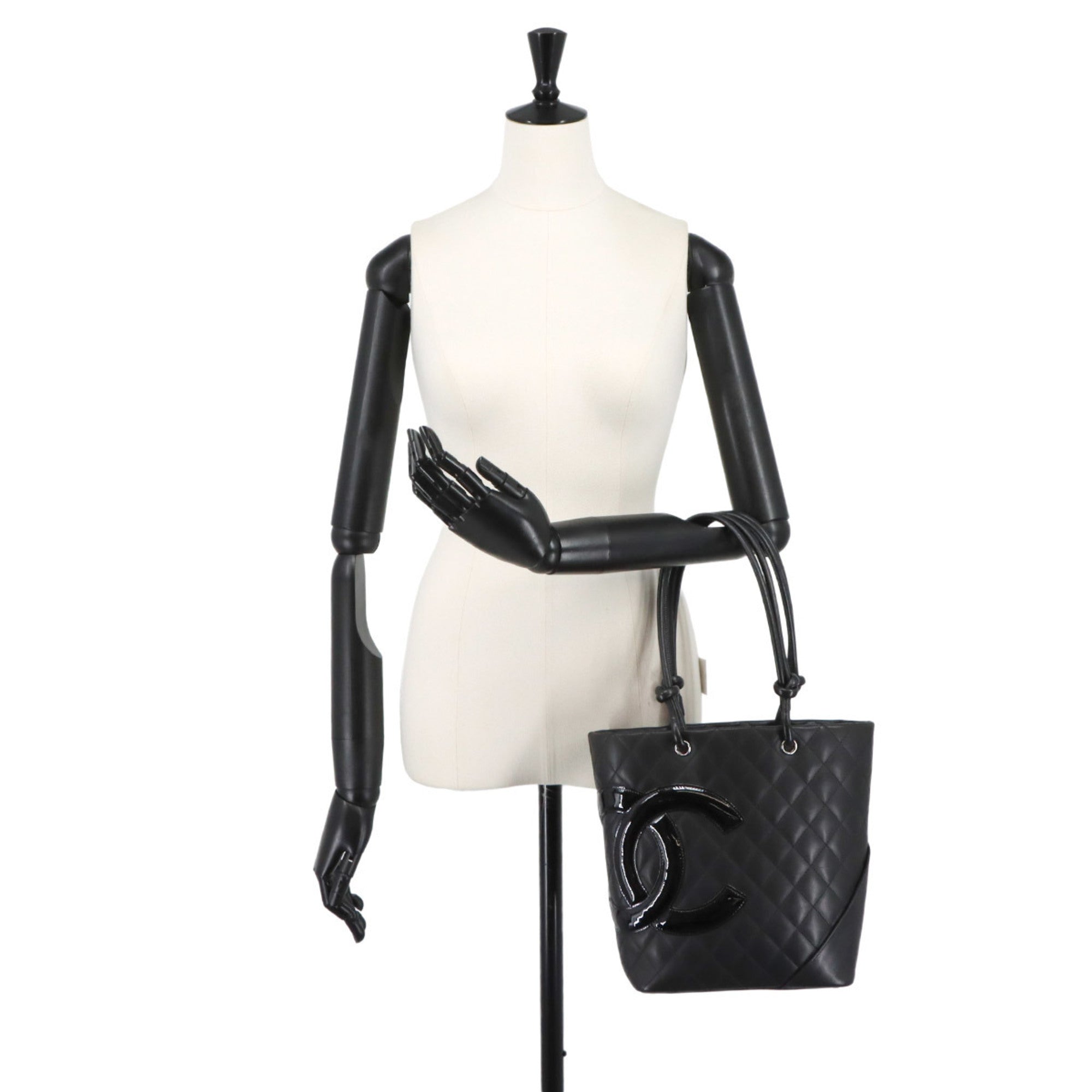 Chanel Black Leather Handbag Tote Bag (Pre-Owned)