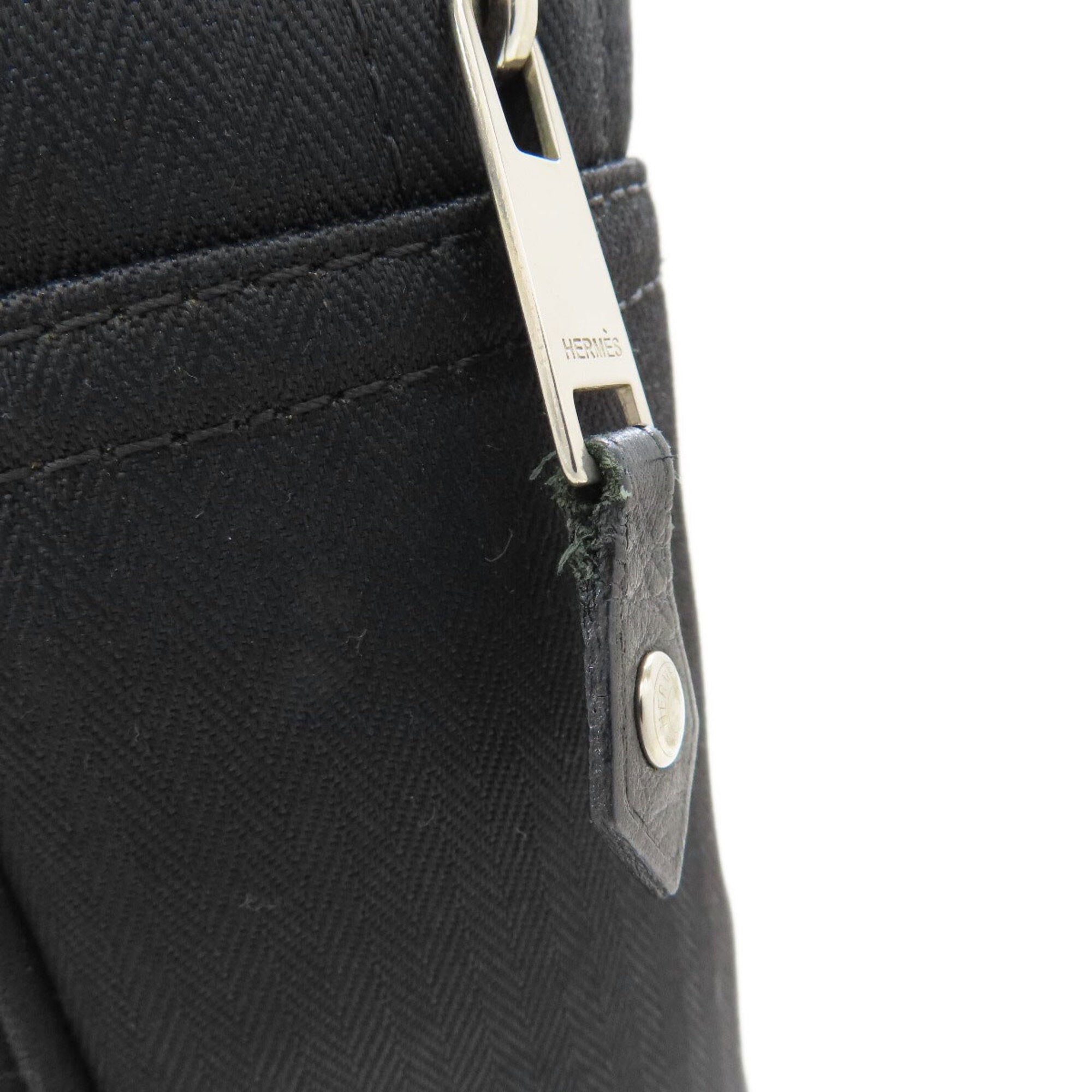 Hermes Acapulco Black Toile Chevron Backpack (Pre-Owned)